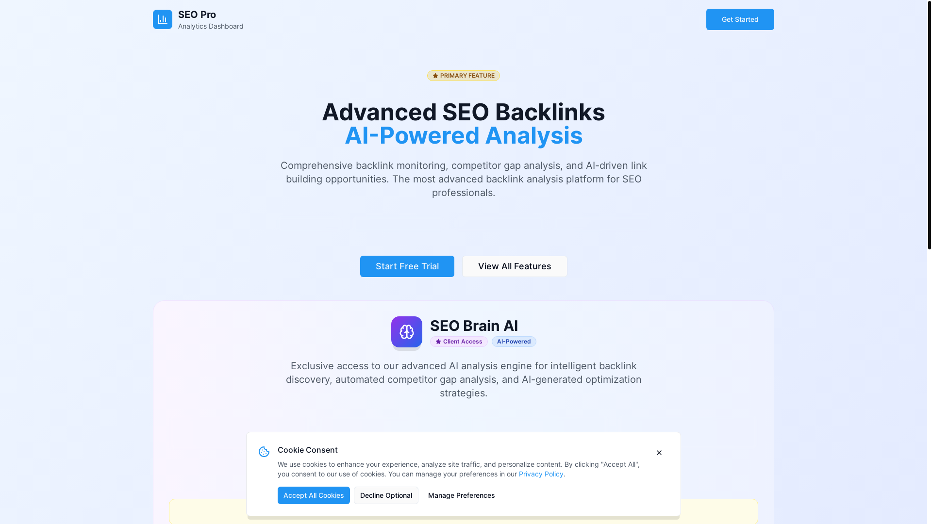website screenshot of https://seobrain.app/