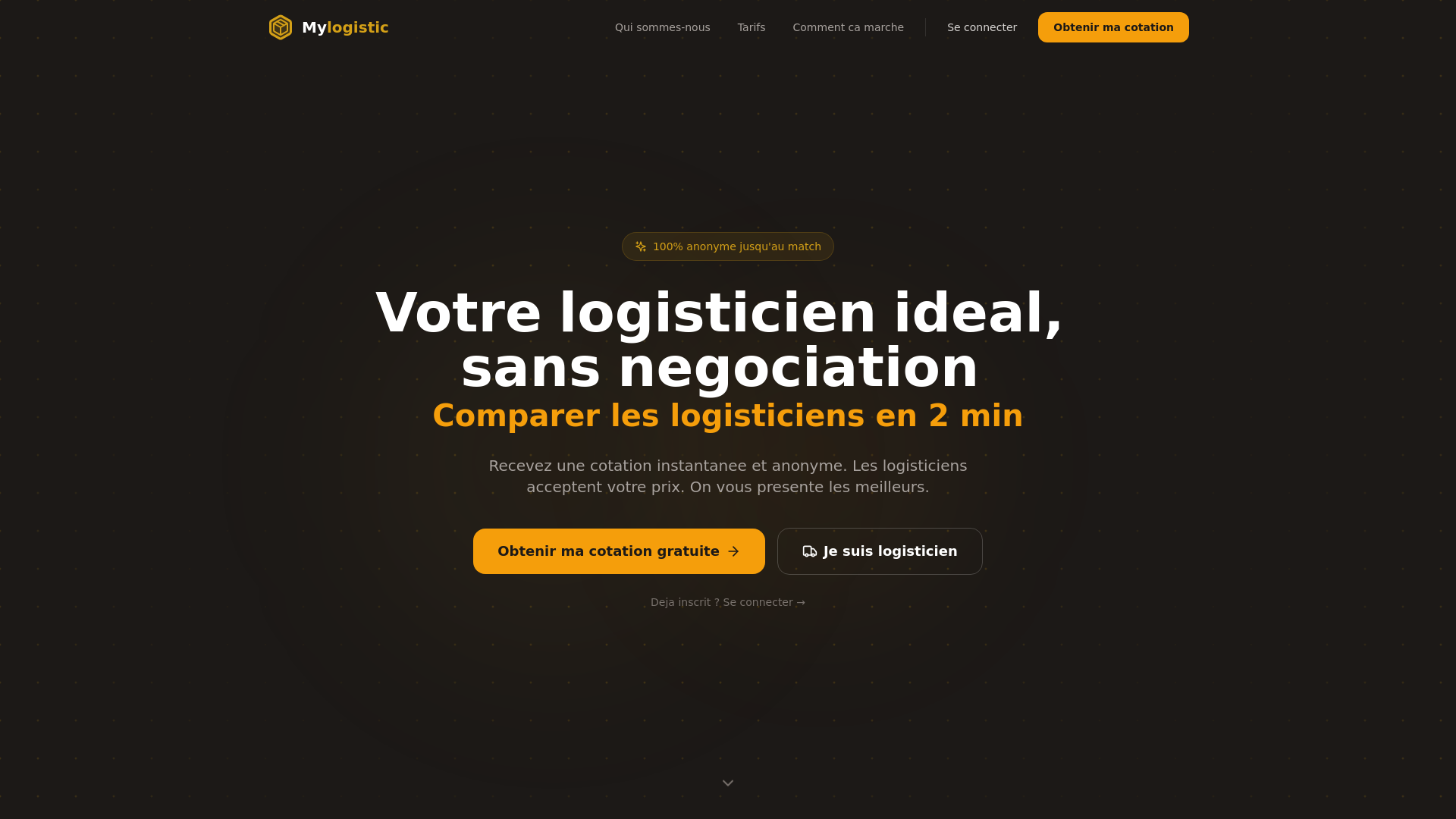 website screenshot of https://mylogistic.app/