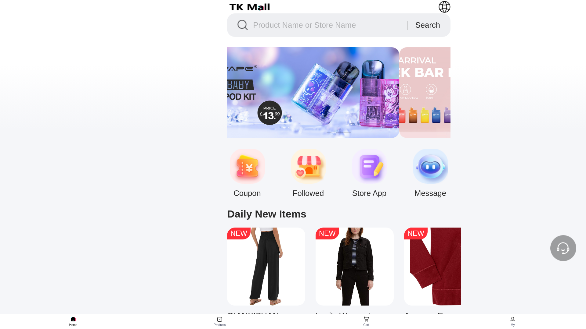 website screenshot of https://tk-globalmall.buzz/