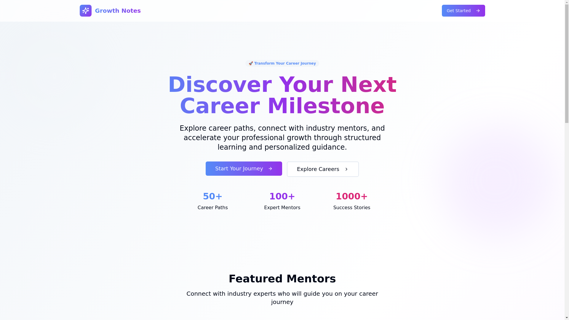 website screenshot of https://growthnotes.app/