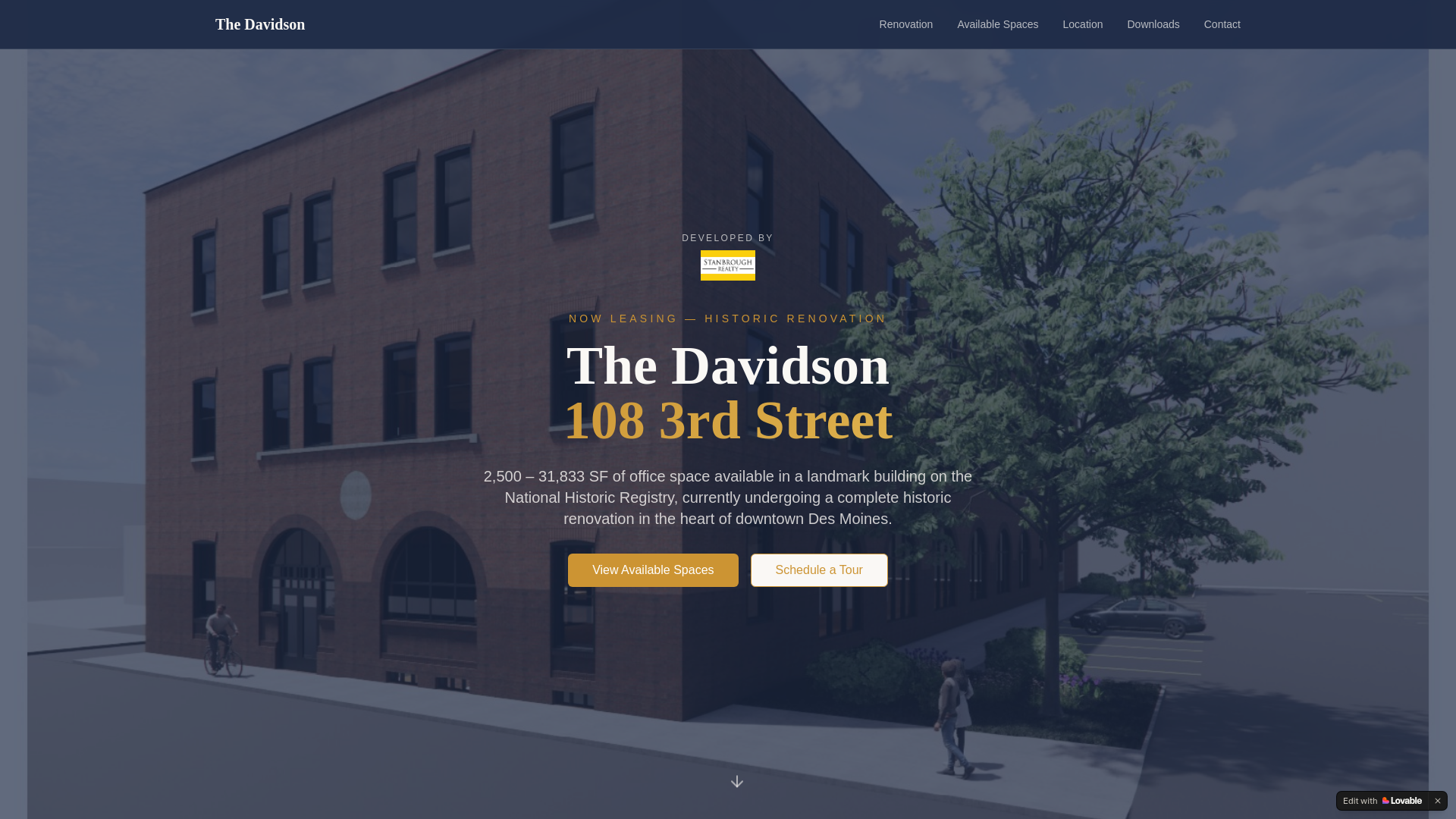 website screenshot of https://thedavidsondesmoines.com/