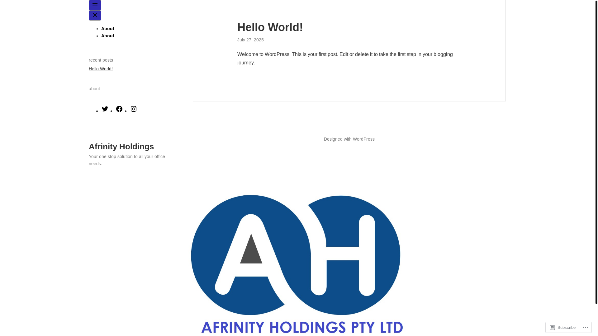 website screenshot of https://afrinityholdings.org/