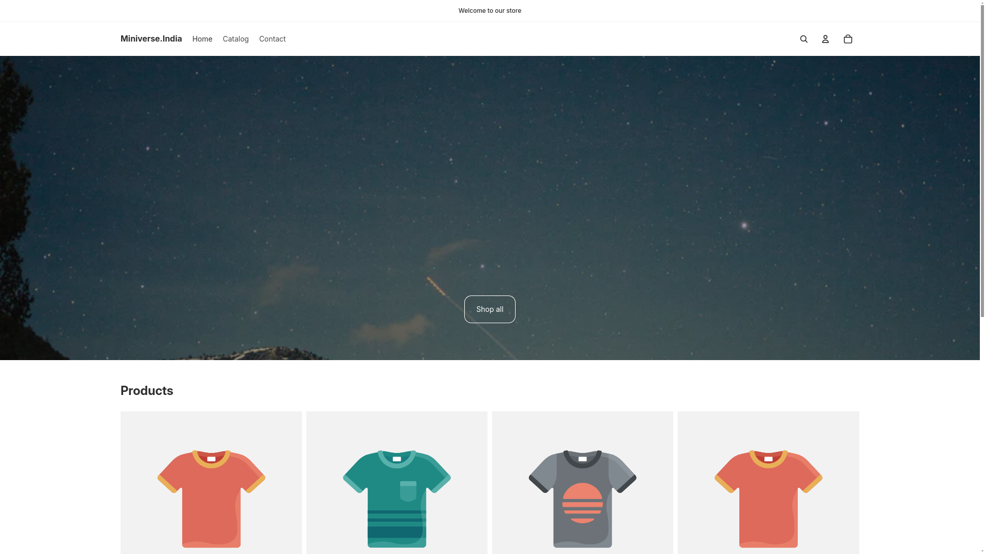 website screenshot of https://miniverseindia.in/