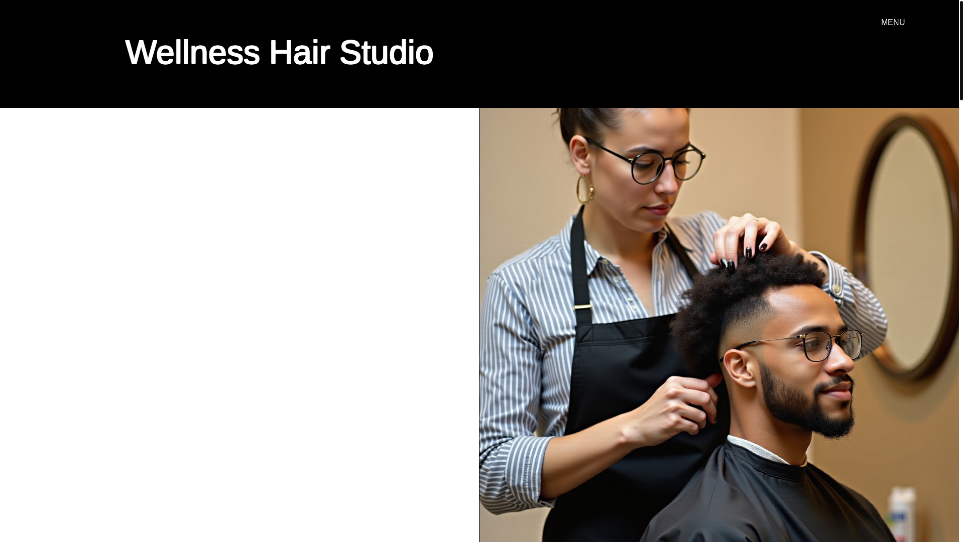 website screenshot of https://wellnesshairstudio.net/