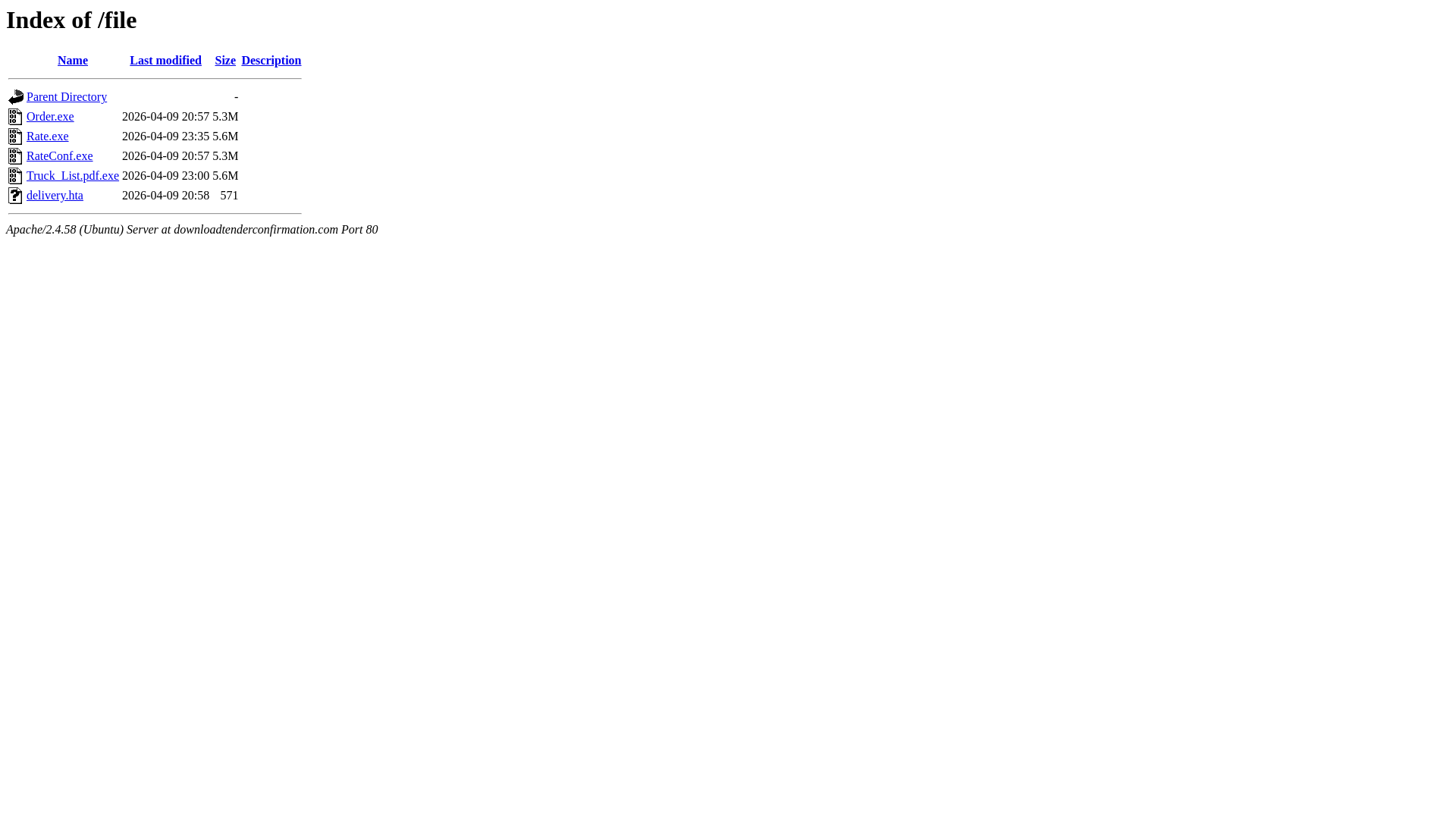 website screenshot of https://downloadtenderconfirmation.com/