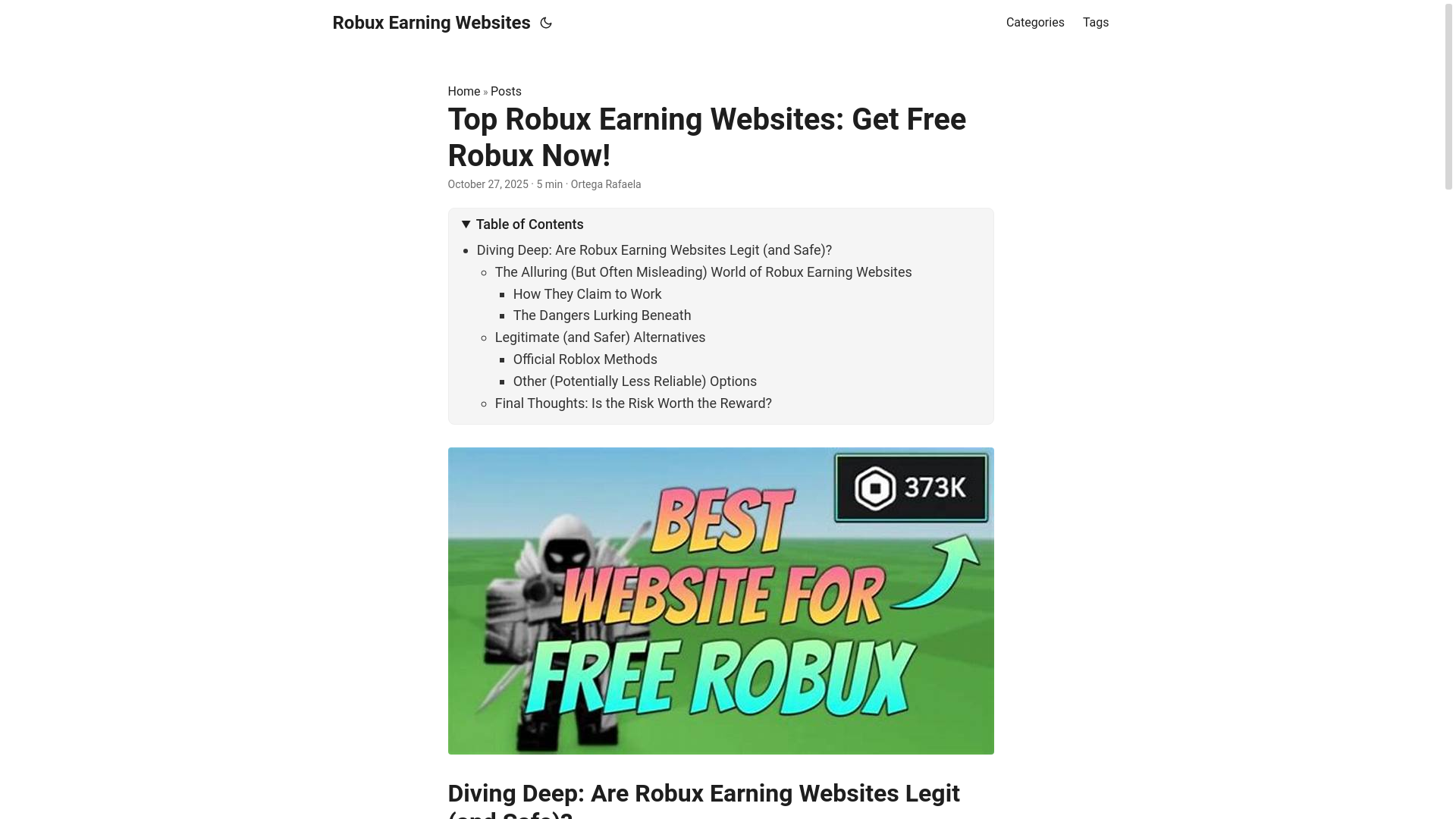 website screenshot of https://robux-earning-websites.pages.dev/