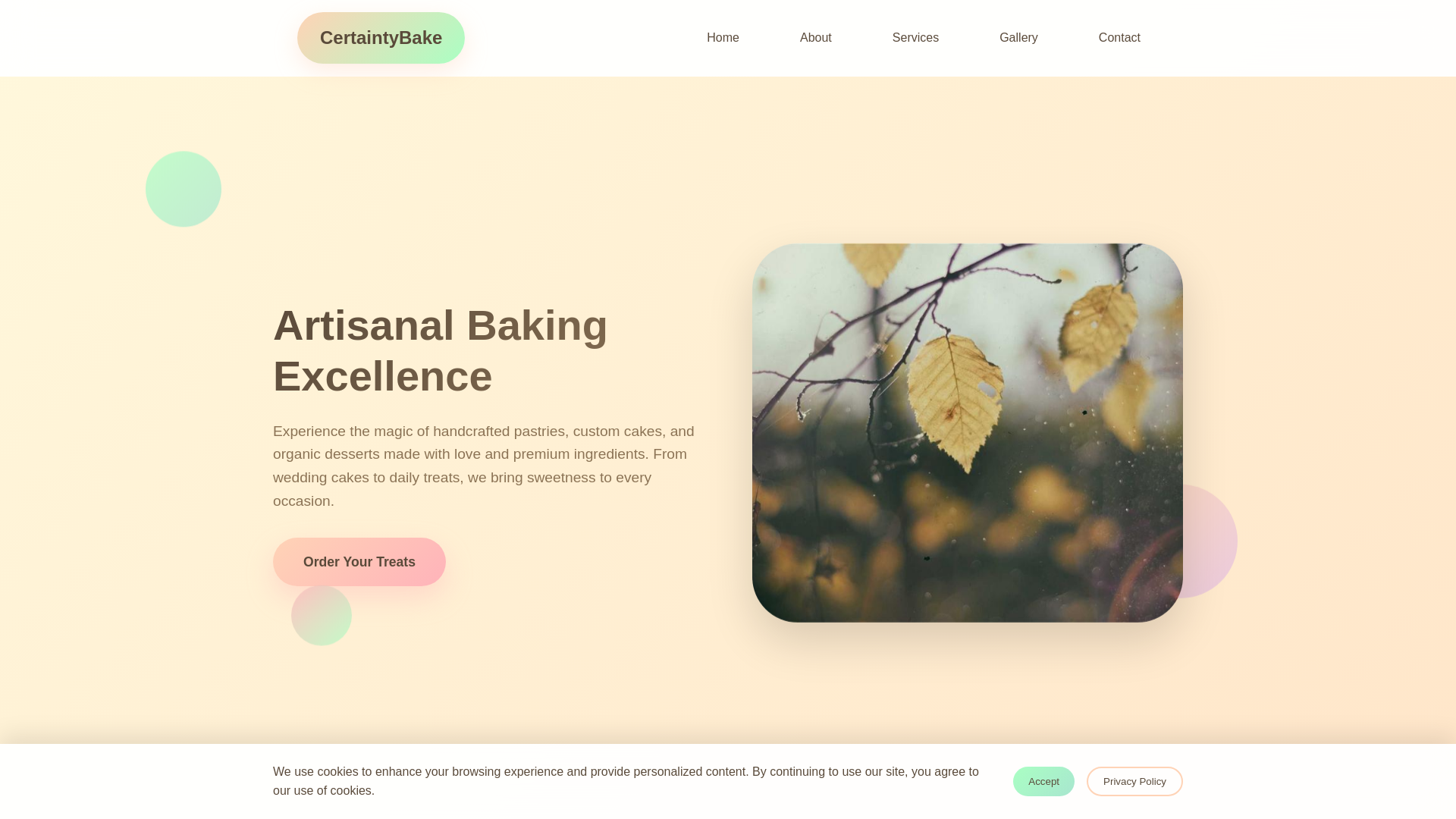 website screenshot of https://certaintybake.shop