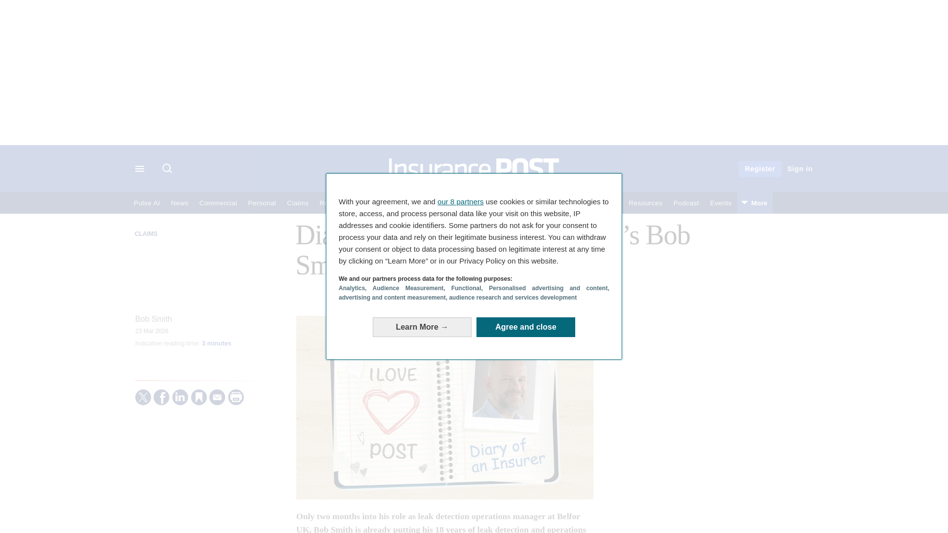 website screenshot of https://www.postonline.co.uk/claims/7959540/diary-of-an-insurer-belfor-uks-bob-smith
