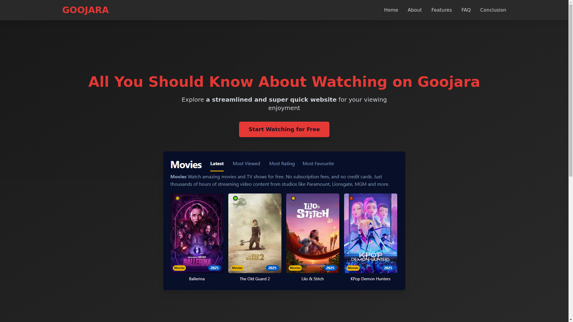 website screenshot of https://goojara-6lqe.pages.dev/