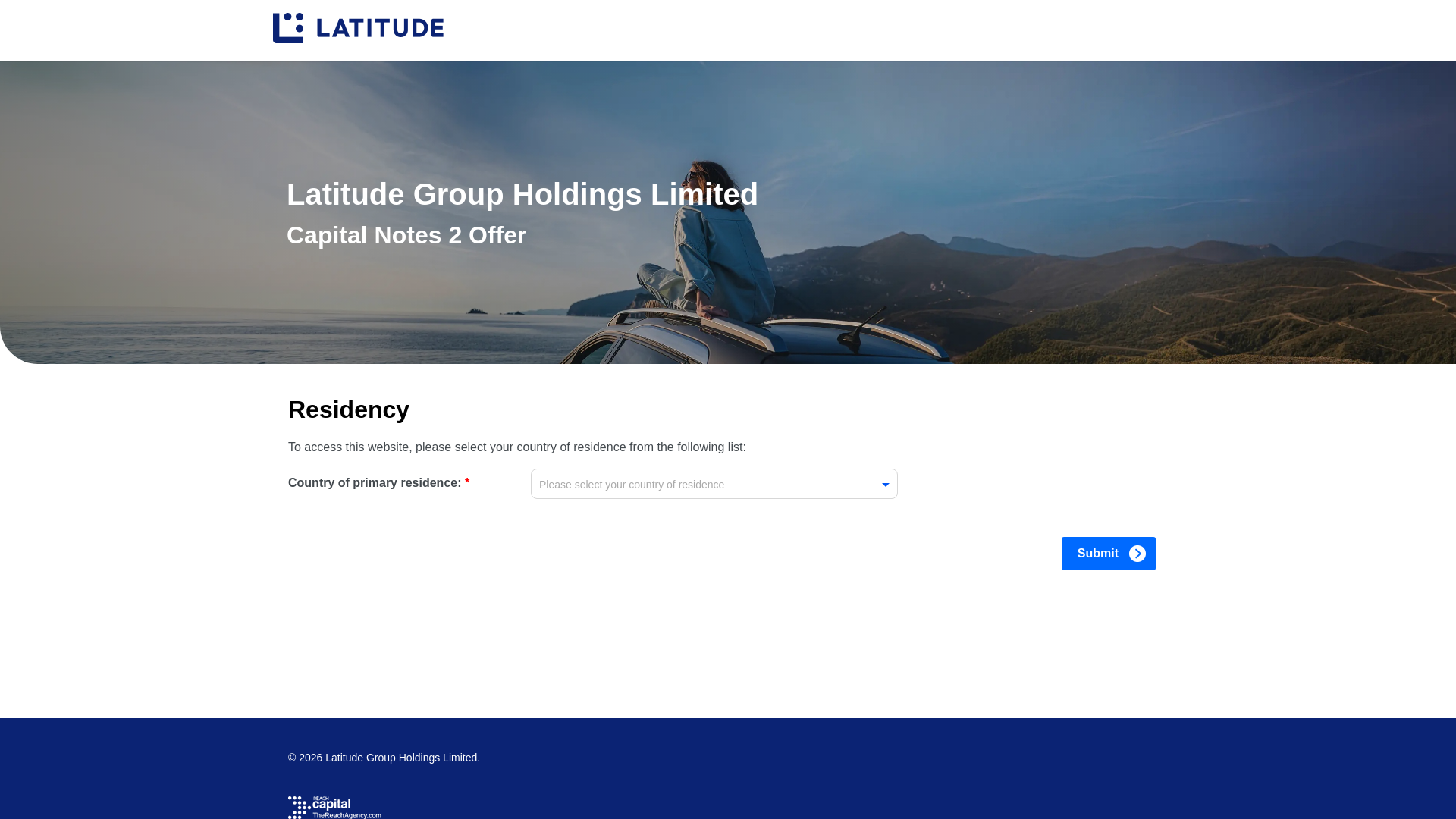 website screenshot of https://latitudecapitalnotes2.com.au/