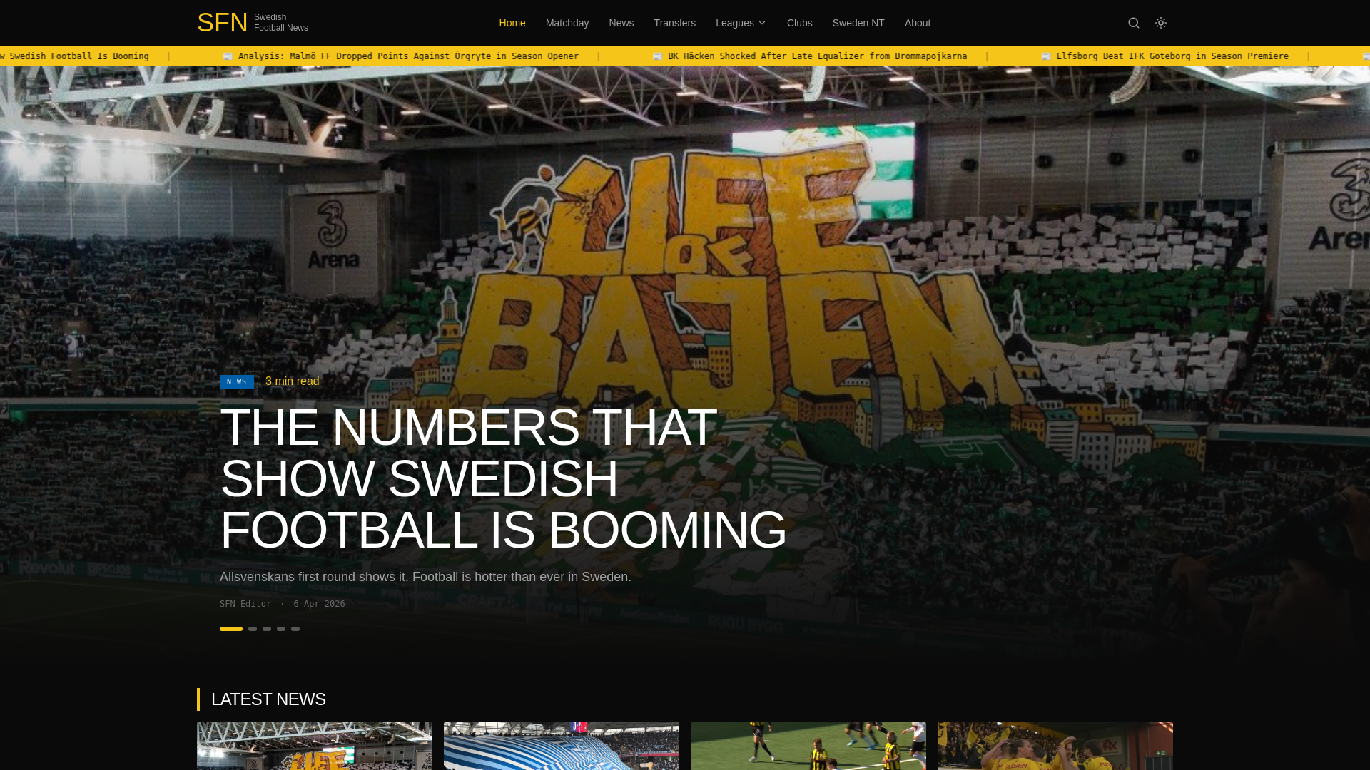 website screenshot of https://swedishfootballnews.pages.dev/