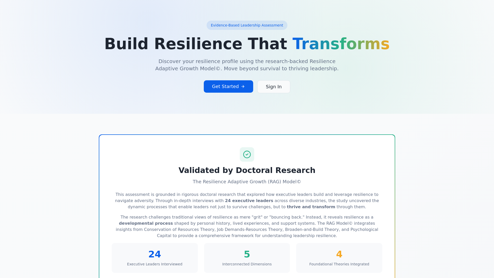 website screenshot of https://ragassessment.com/