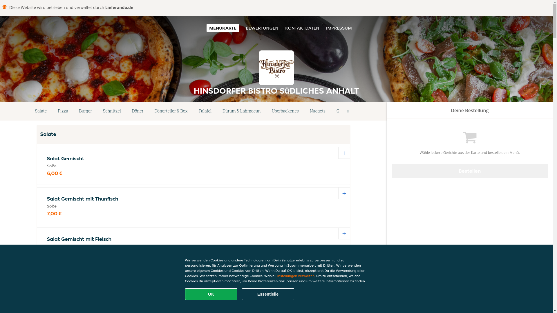 website screenshot of https://hinsdorferbistro-hinsdorf.de/