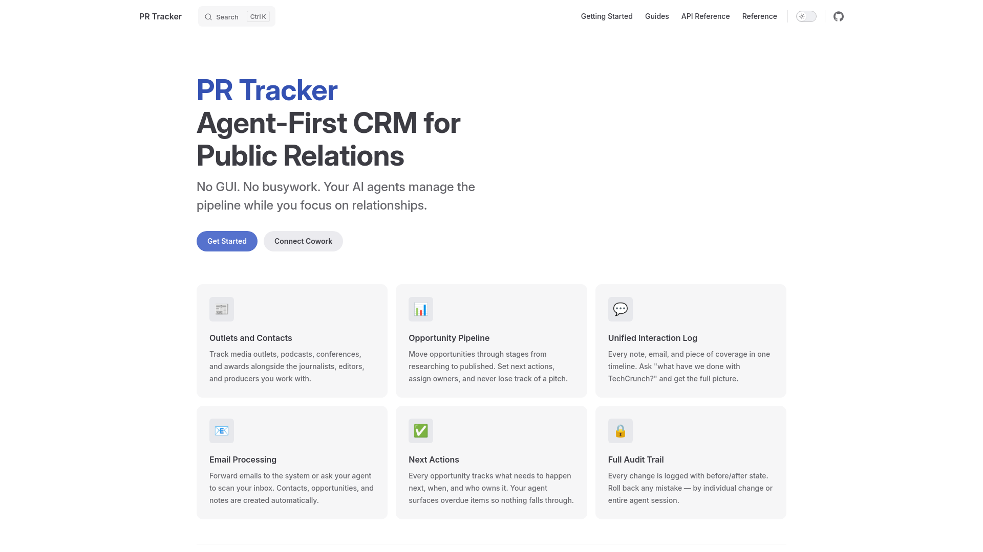 website screenshot of https://pr-tracker-docs.pages.dev/