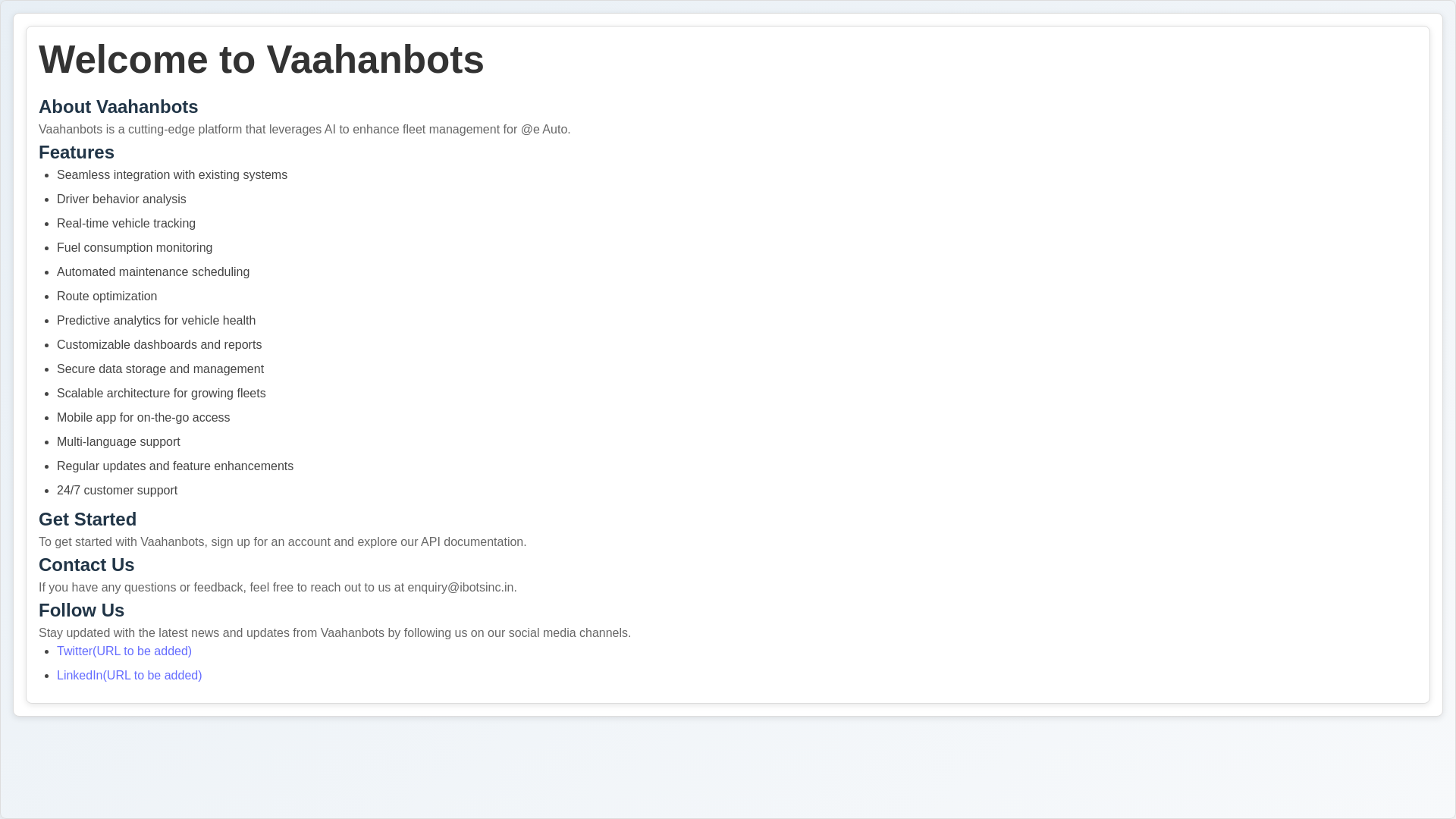 website screenshot of https://vaahanbots.pages.dev/