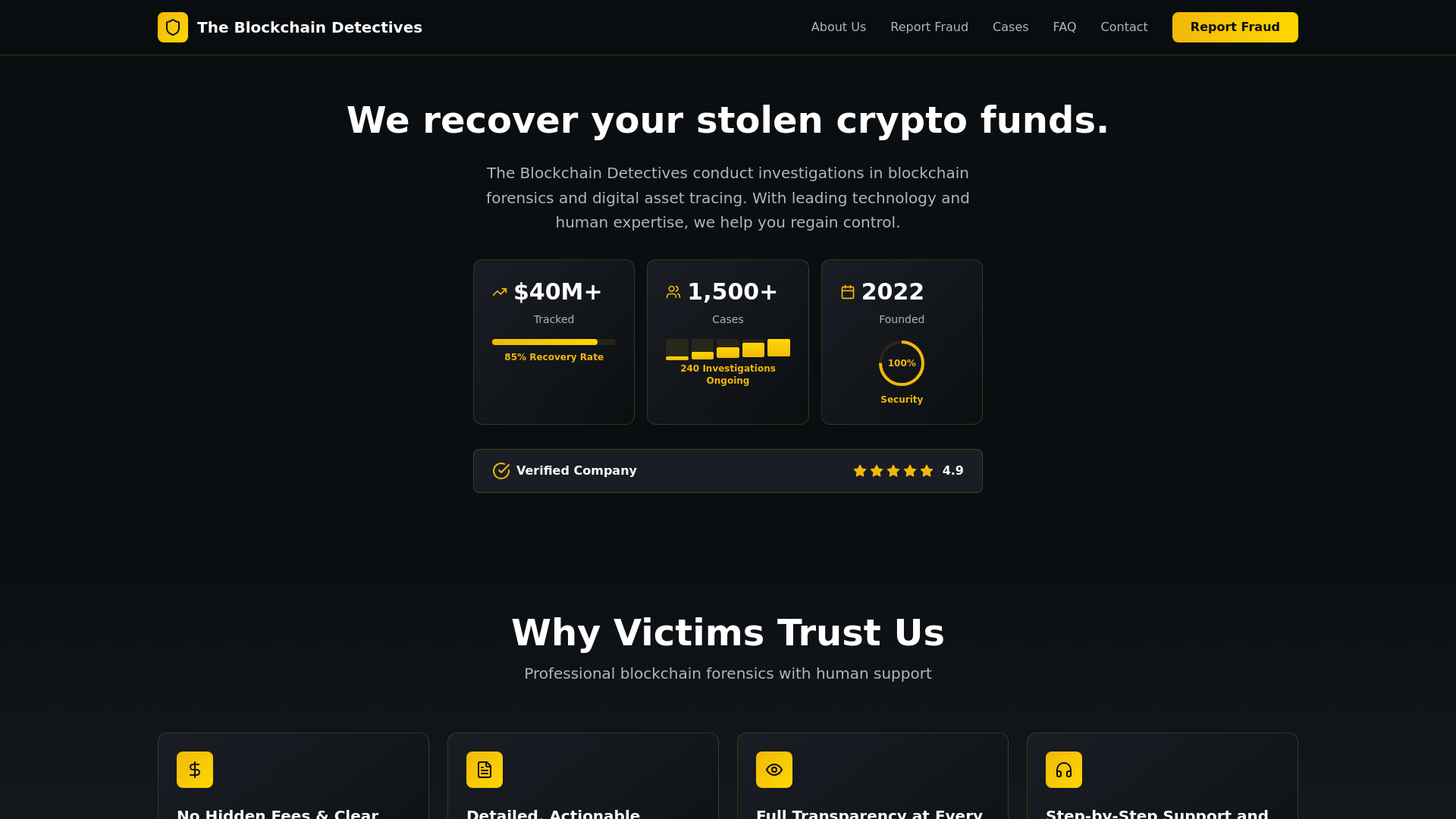 website screenshot of https://eu-blockchain-detective.help