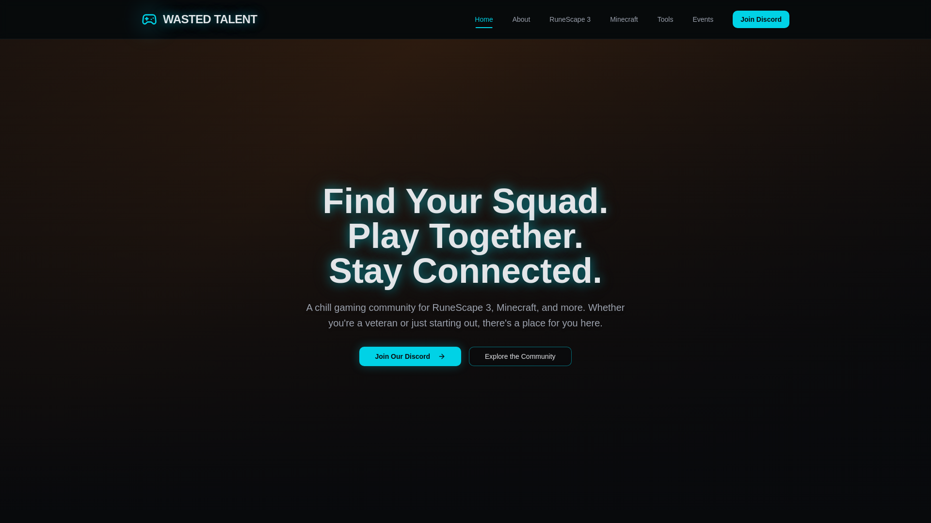 website screenshot of https://wastedtalent.space