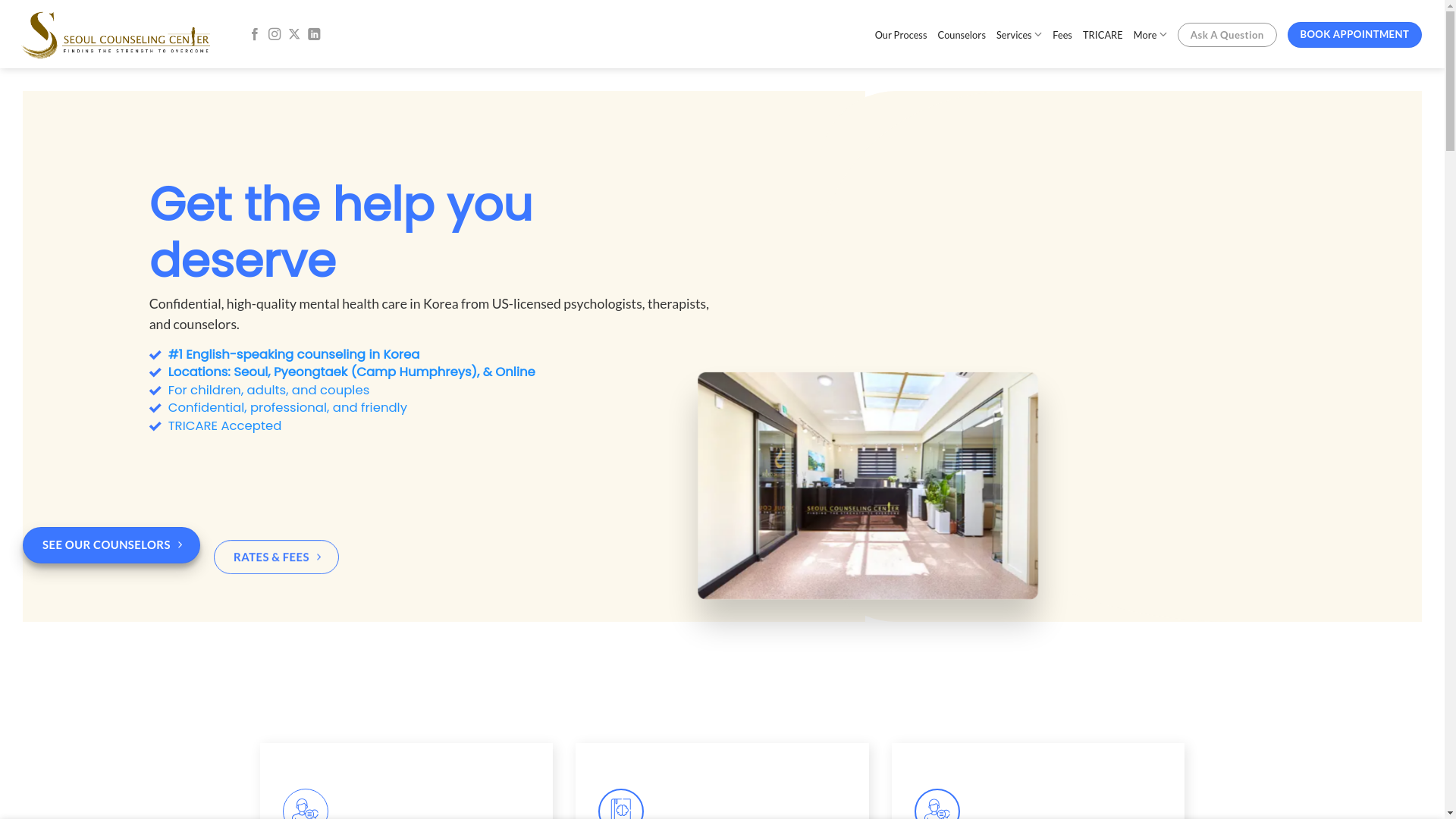 website screenshot of https://seoulcounseling.com/