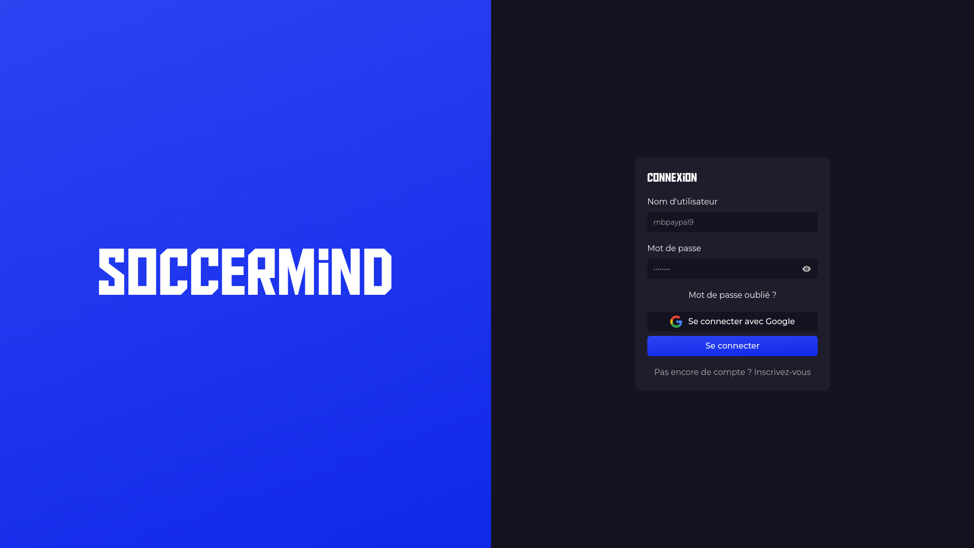 website screenshot of https://soccermind.fr/