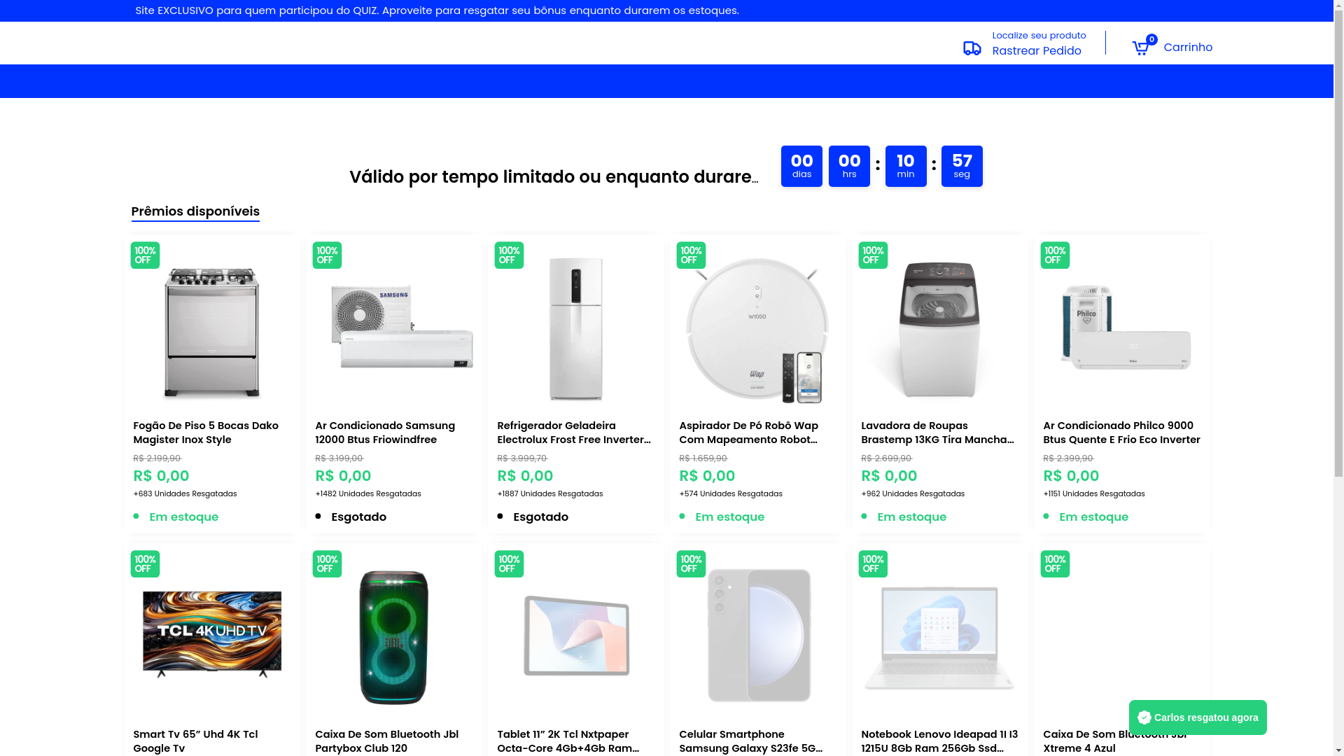 website screenshot of https://lojaverao.site/