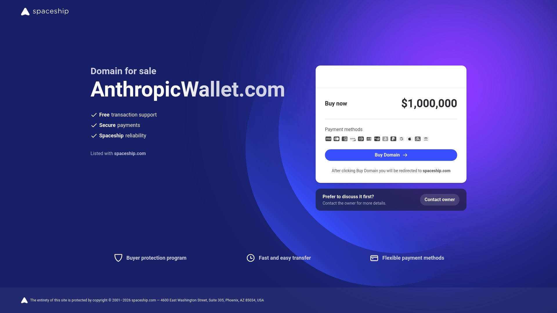 website screenshot of https://anthropicwallet.com