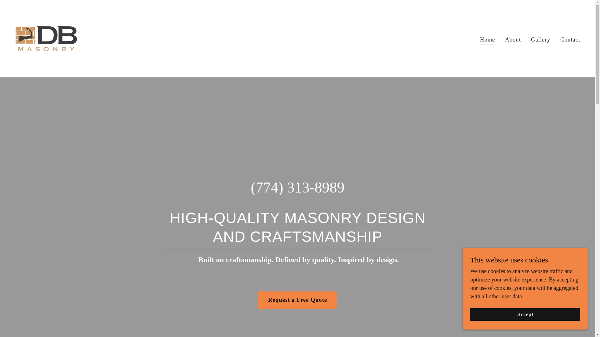 website screenshot of https://dbmasonrycapecod.com/