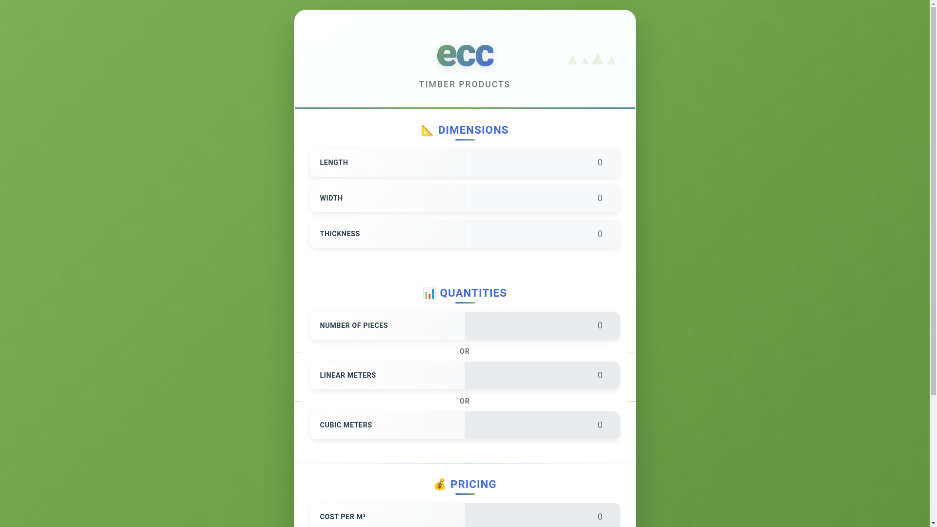 website screenshot of https://ecctimbercalculator.com/