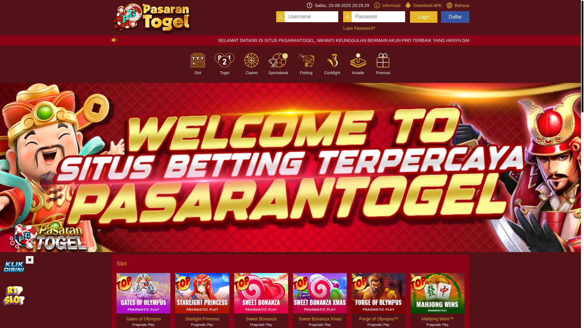 website screenshot of https://pasarantogelgacor.store/