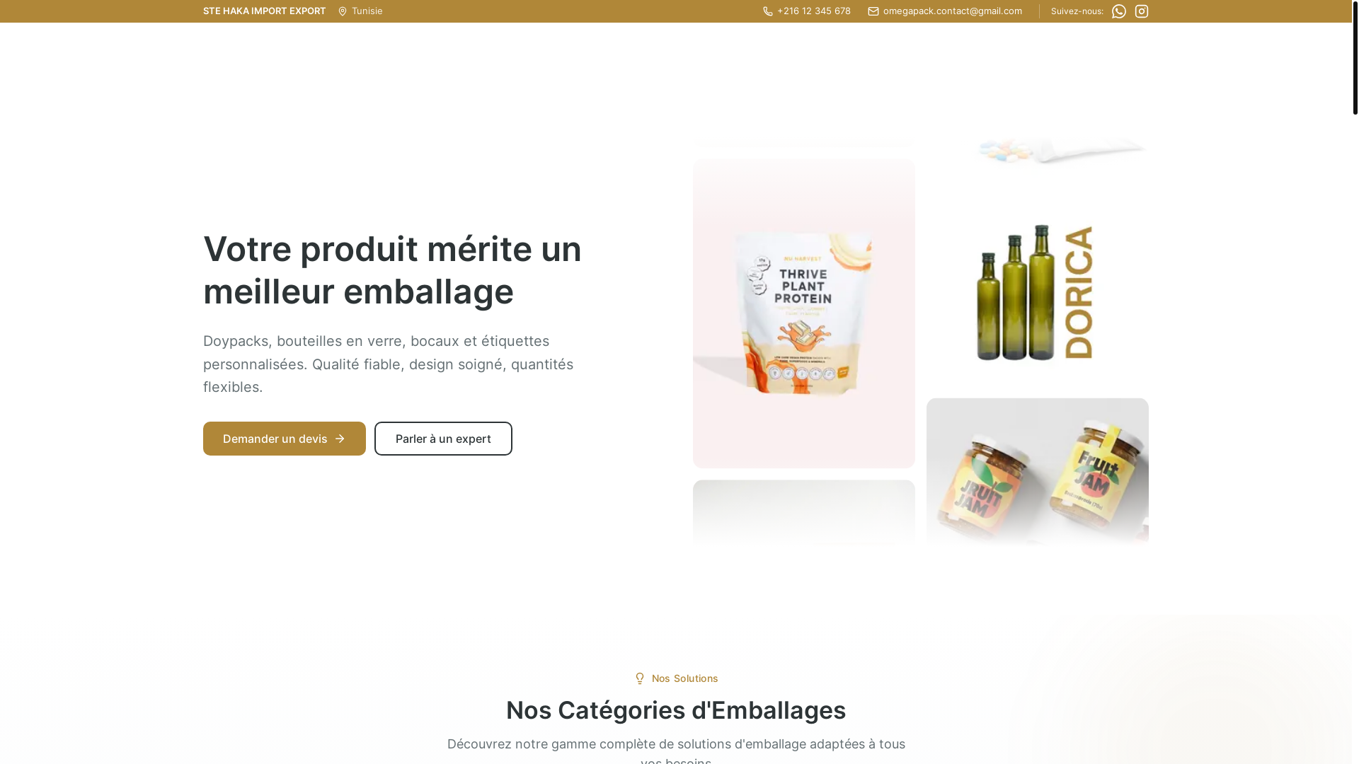 website screenshot of https://omegapack.tn/
