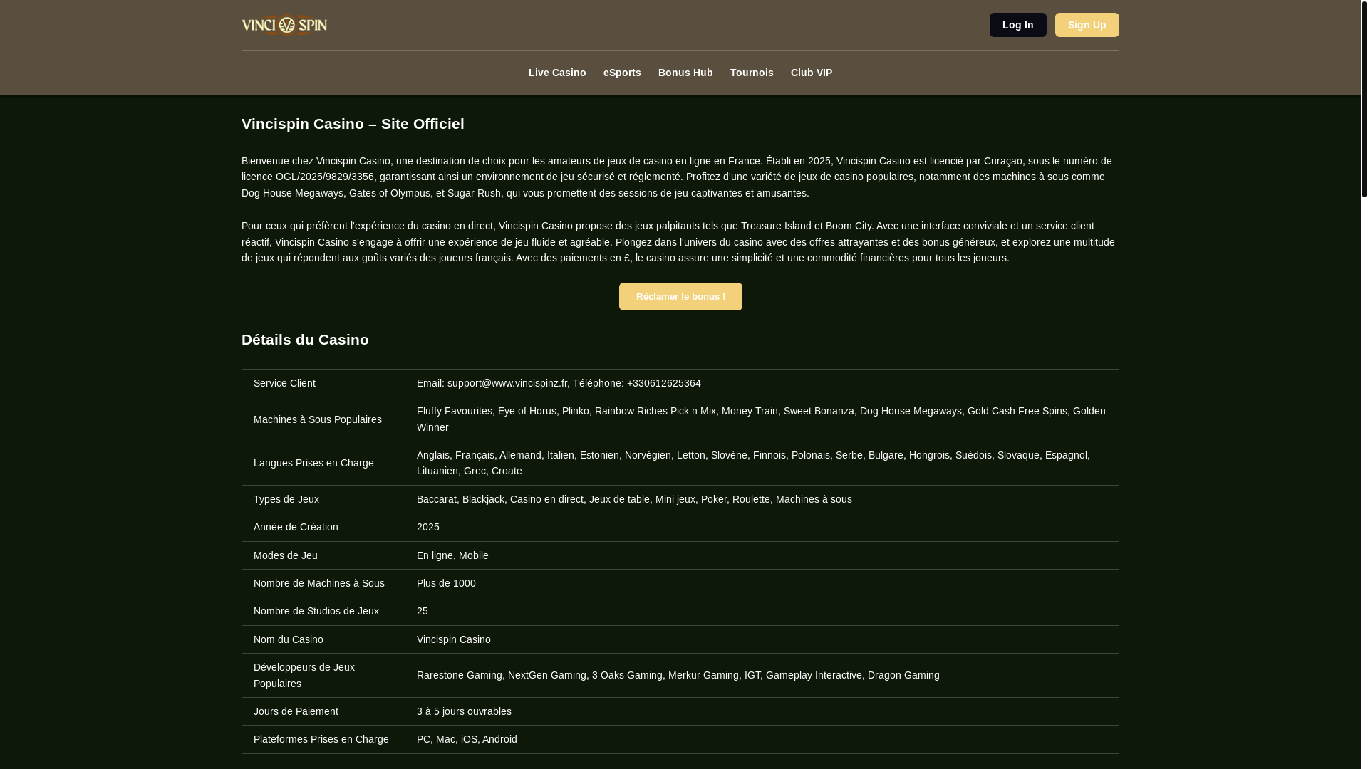website screenshot of https://www-vincispinz-fr.pages.dev/