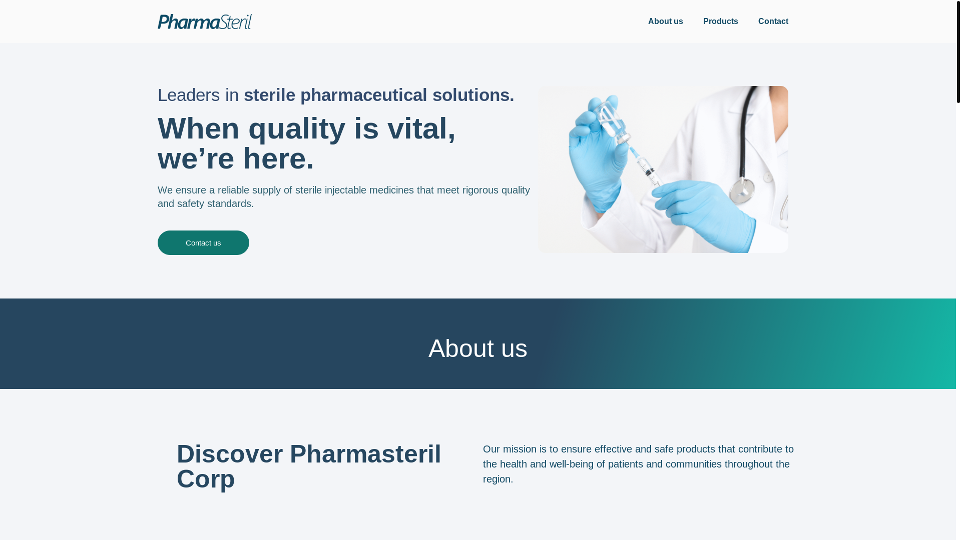 website screenshot of https://pharmasterilcorp.com/