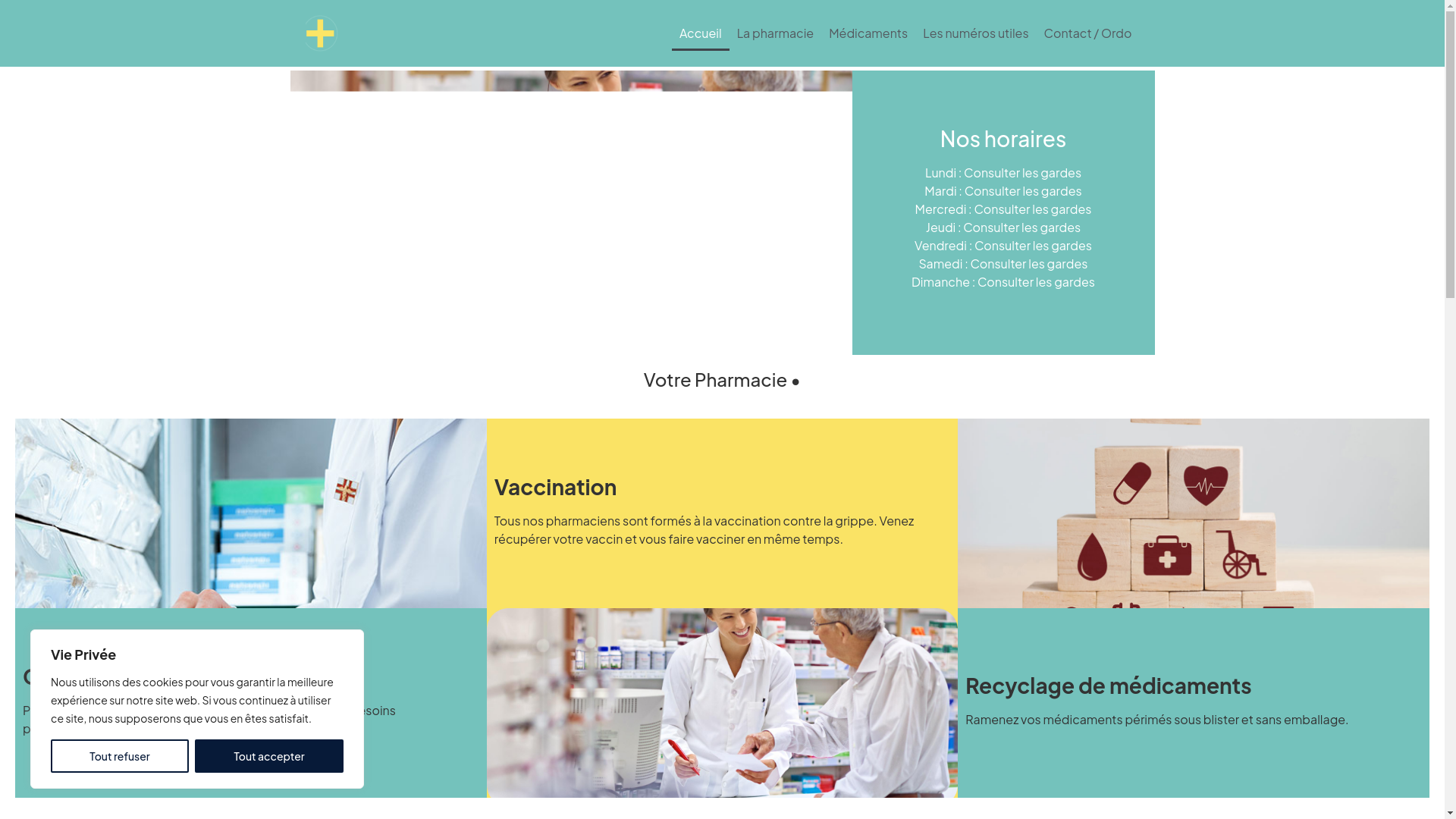 website screenshot of https://pharmaciedelagare-bar-le-duc.fr/