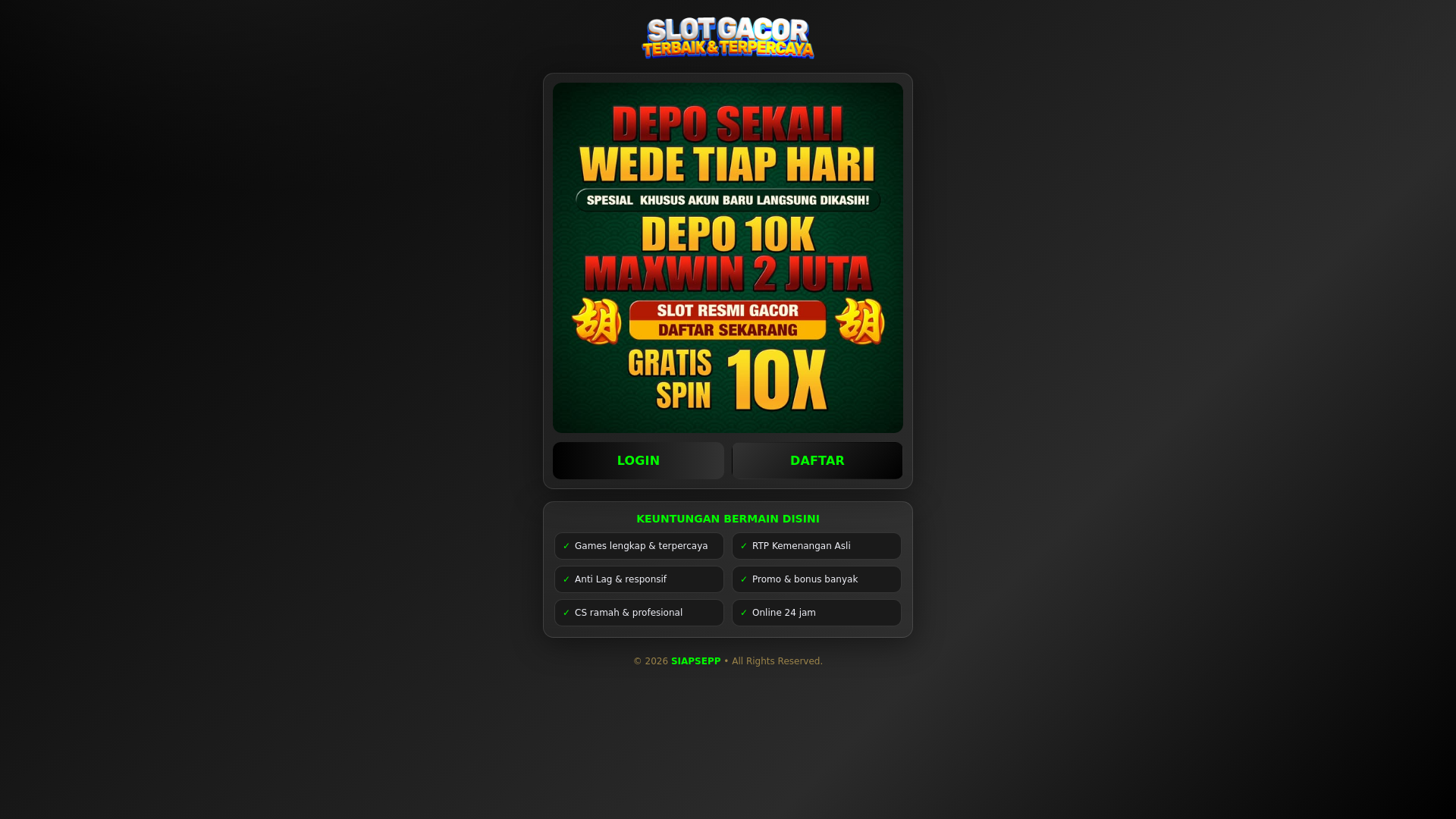 website screenshot of https://colabsurgawin.pages.dev/