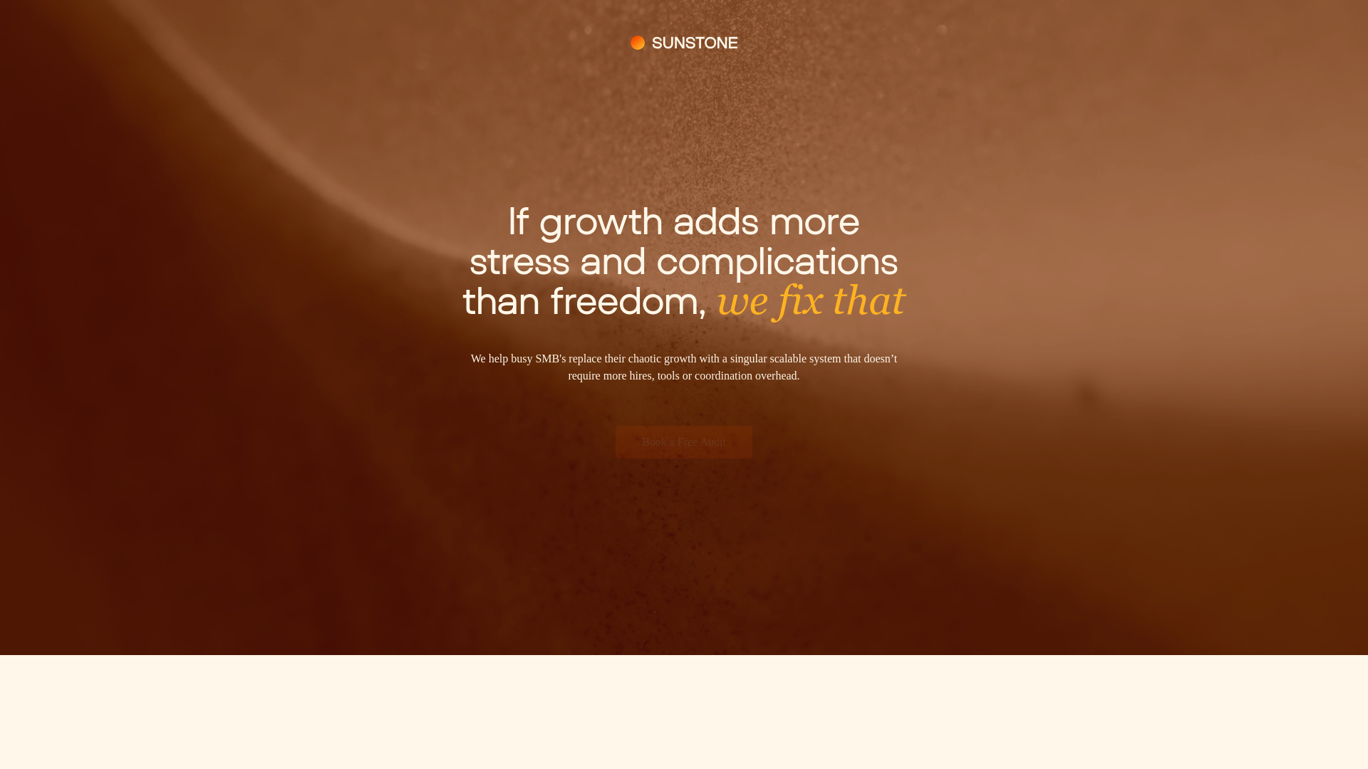 website screenshot of https://sunstonesyshq.com