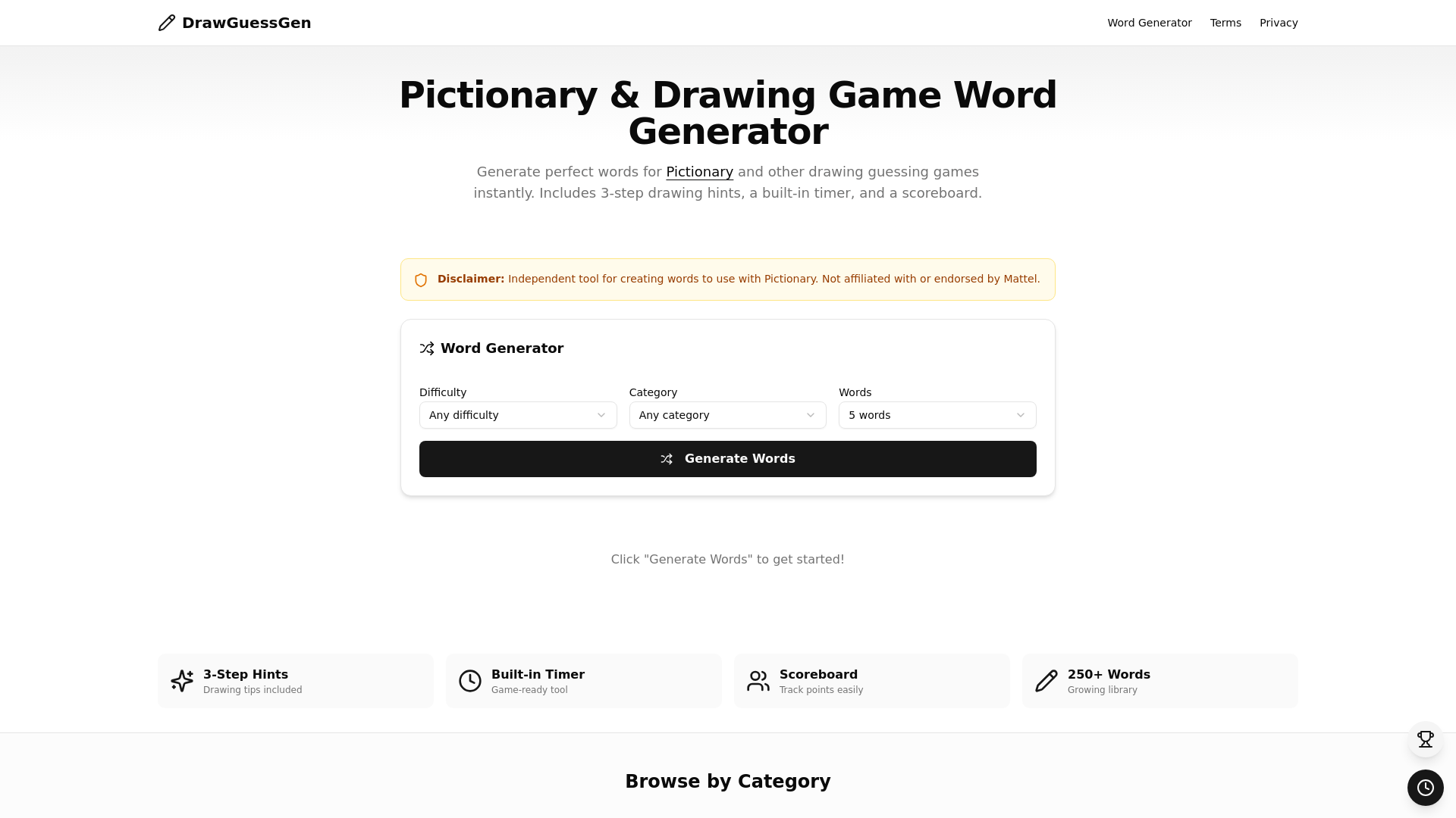 website screenshot of https://drawguessgen.com/