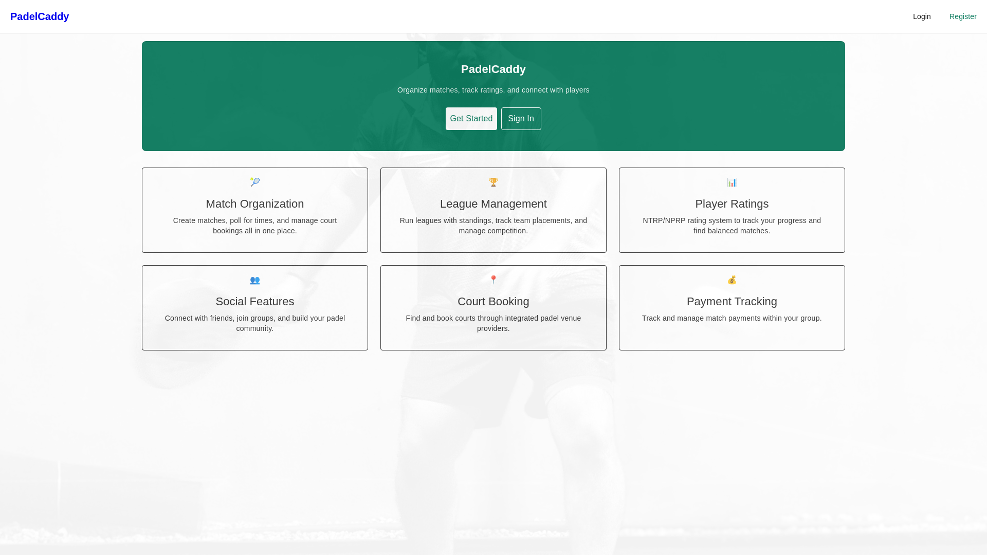 website screenshot of https://padelmatch-web.pages.dev/