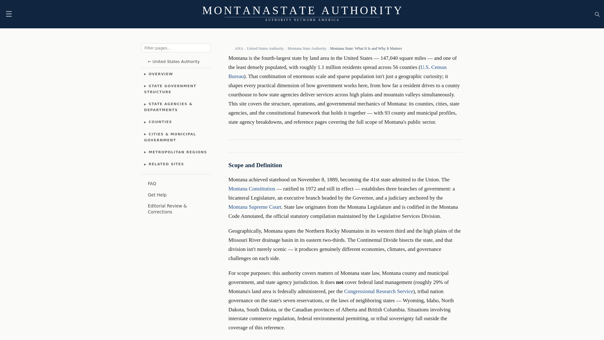 website screenshot of https://montanastateauthority.com/