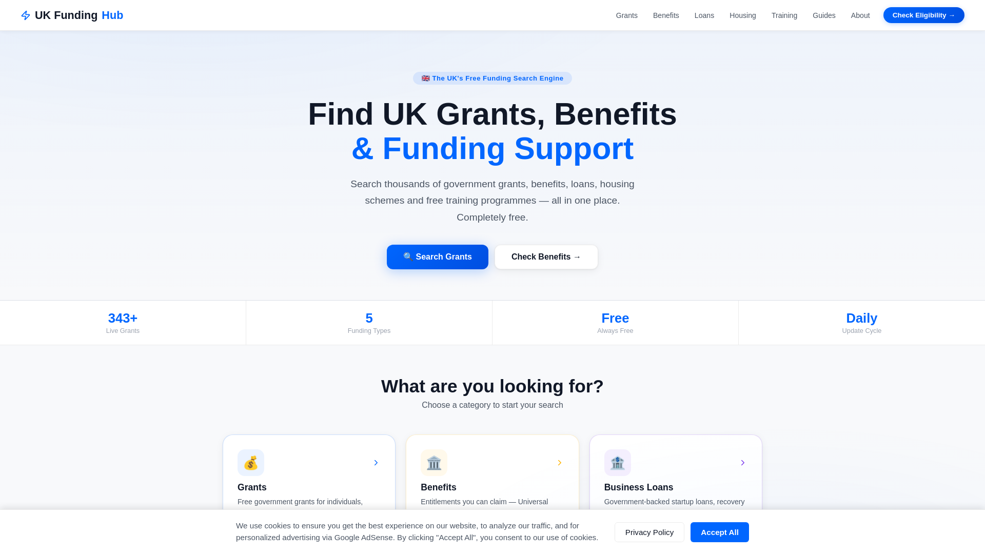website screenshot of https://ukgrants.online