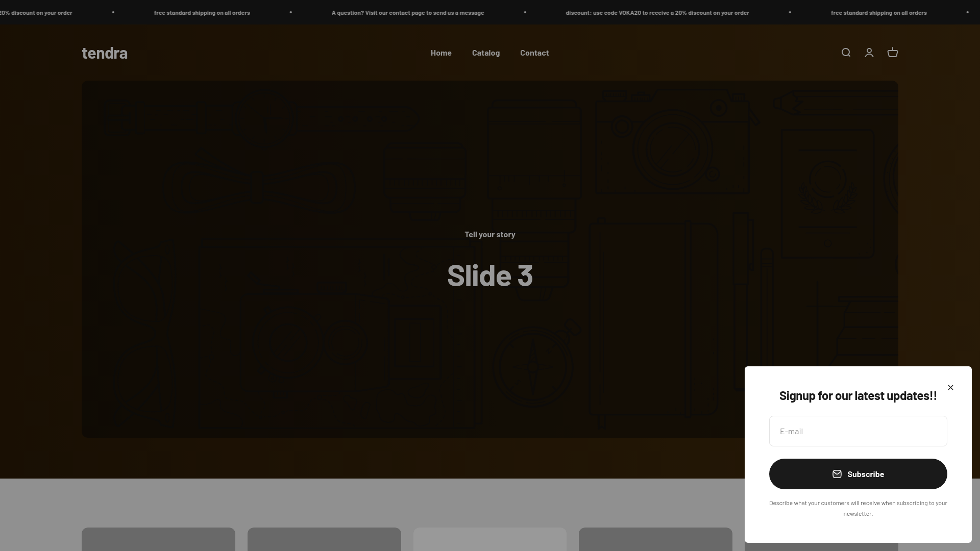 website screenshot of https://tendrago.com/