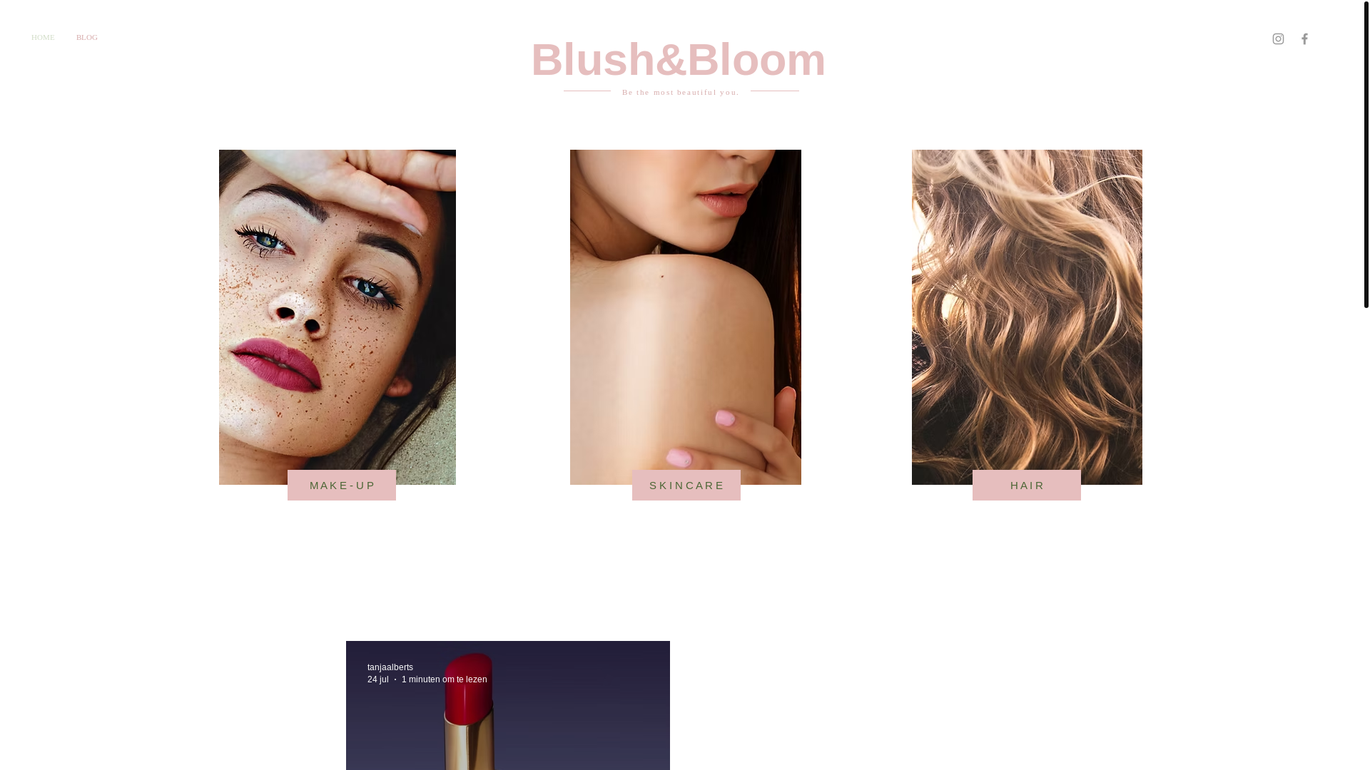 website screenshot of https://blushenbloombeauty.nl/