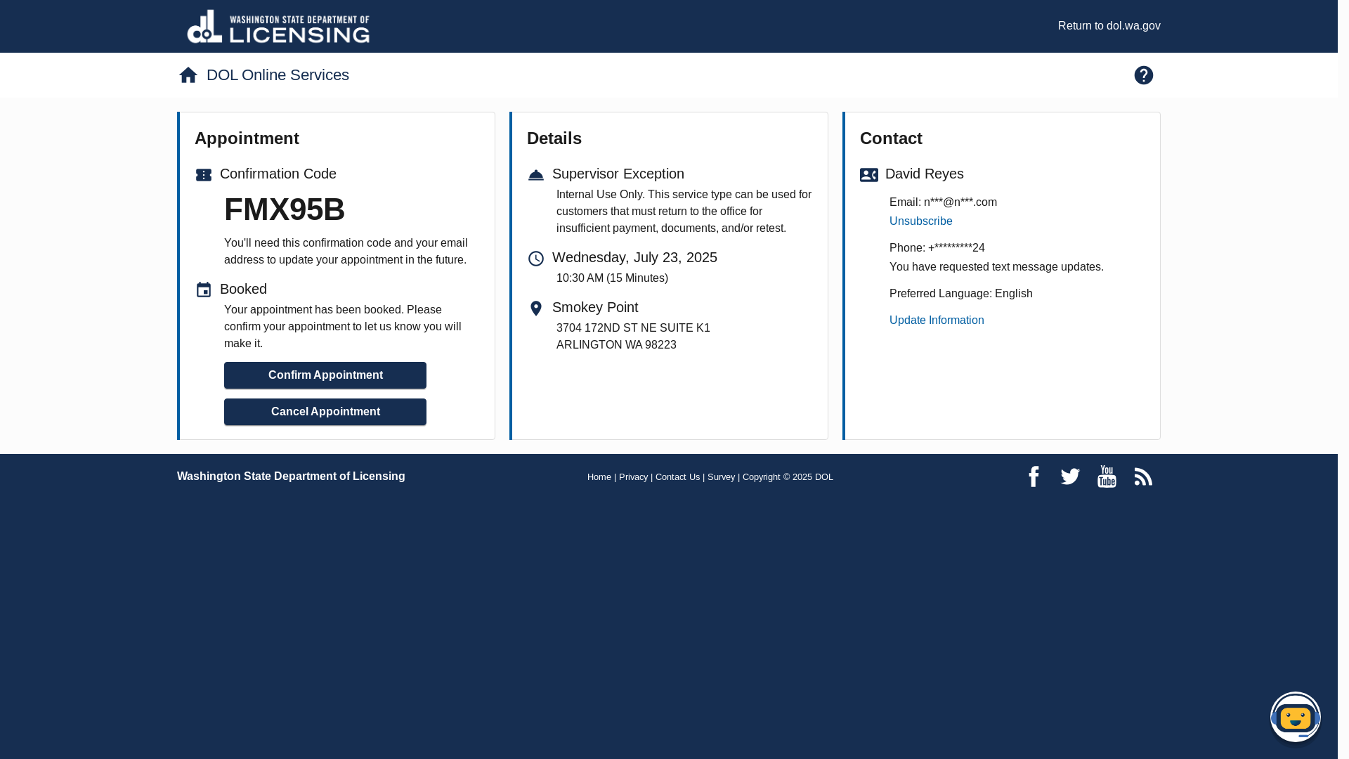 website screenshot of https://fortress.wa.gov/dol/go/MxynLgr72MM