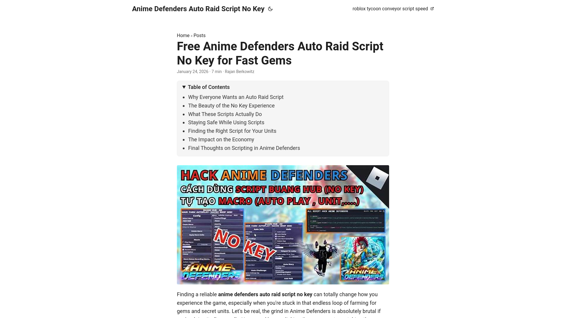 website screenshot of https://anime-defenders-auto-raid-script-no-key.pages.dev/