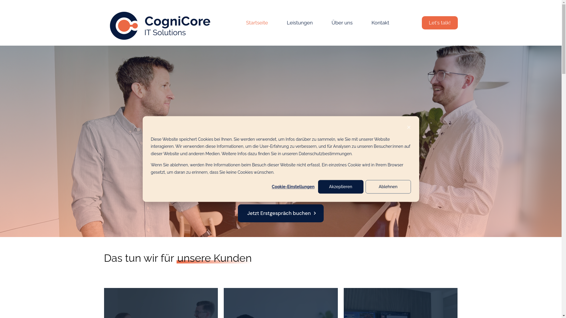 website screenshot of https://cognicoreitsolutions.com/