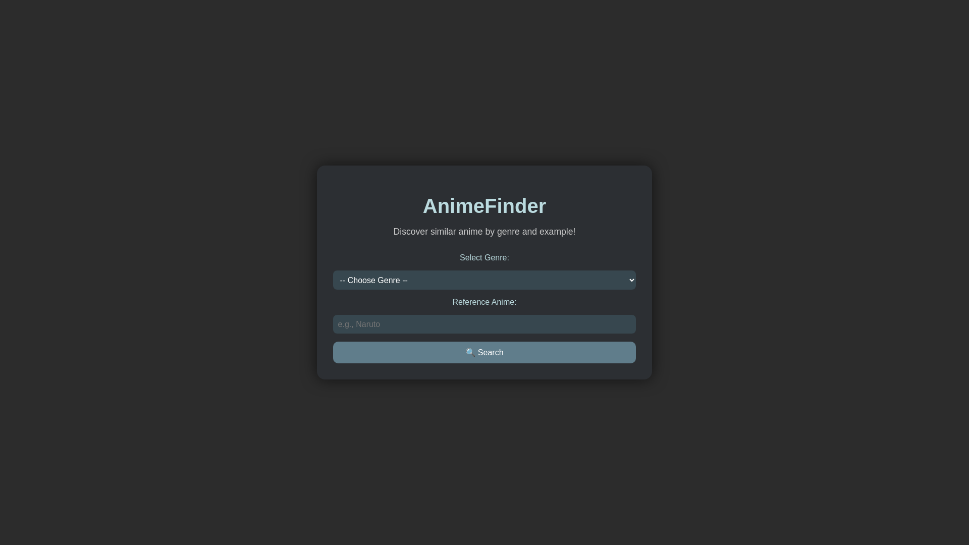 website screenshot of https://anifinder.pages.dev/