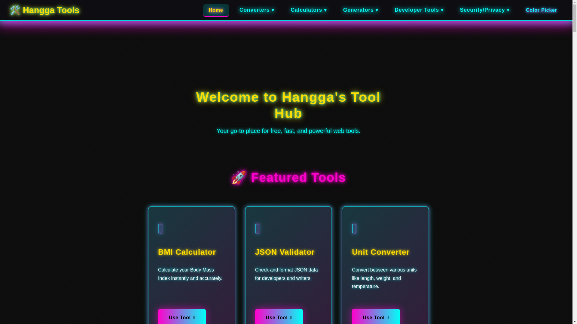 website screenshot of https://hanggatools.pages.dev/