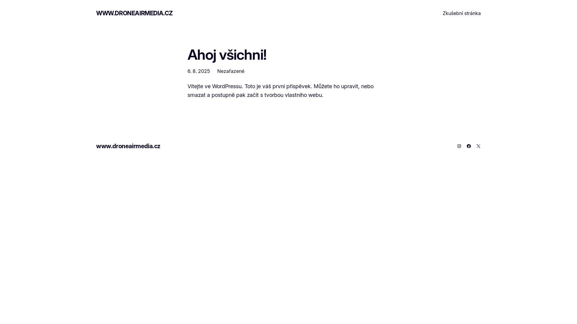 website screenshot of https://droneairmedia.cz/