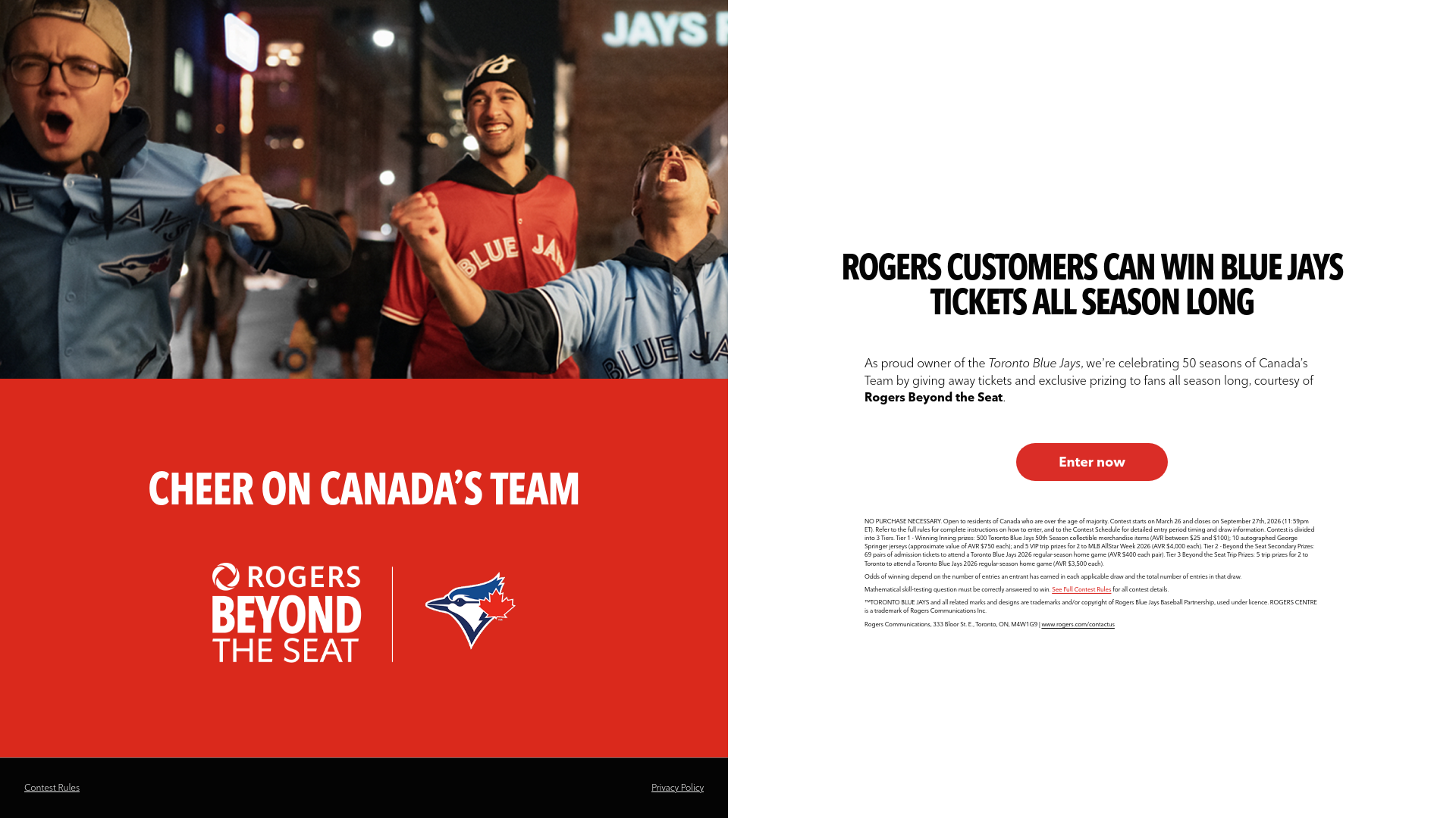 website screenshot of https://rogersbtsbluejays.com/