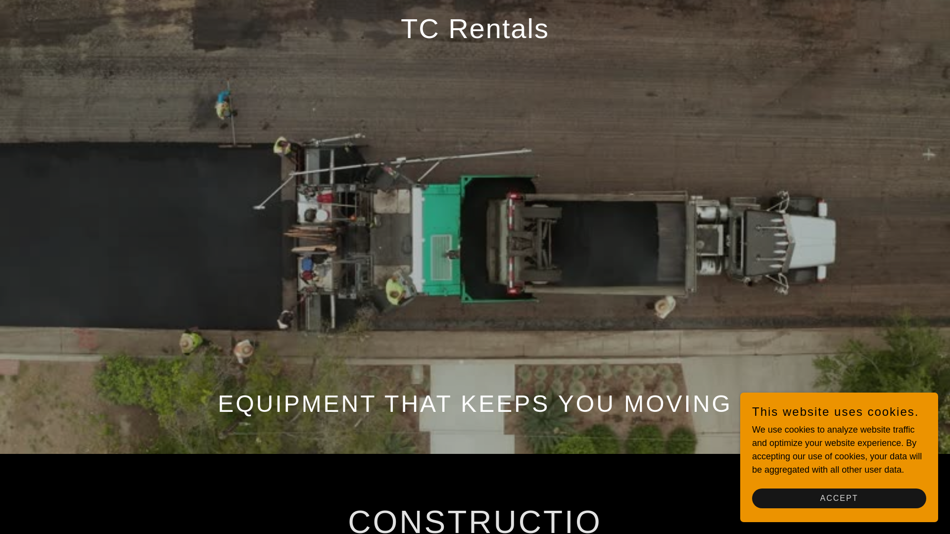 website screenshot of https://tcrentals.us/