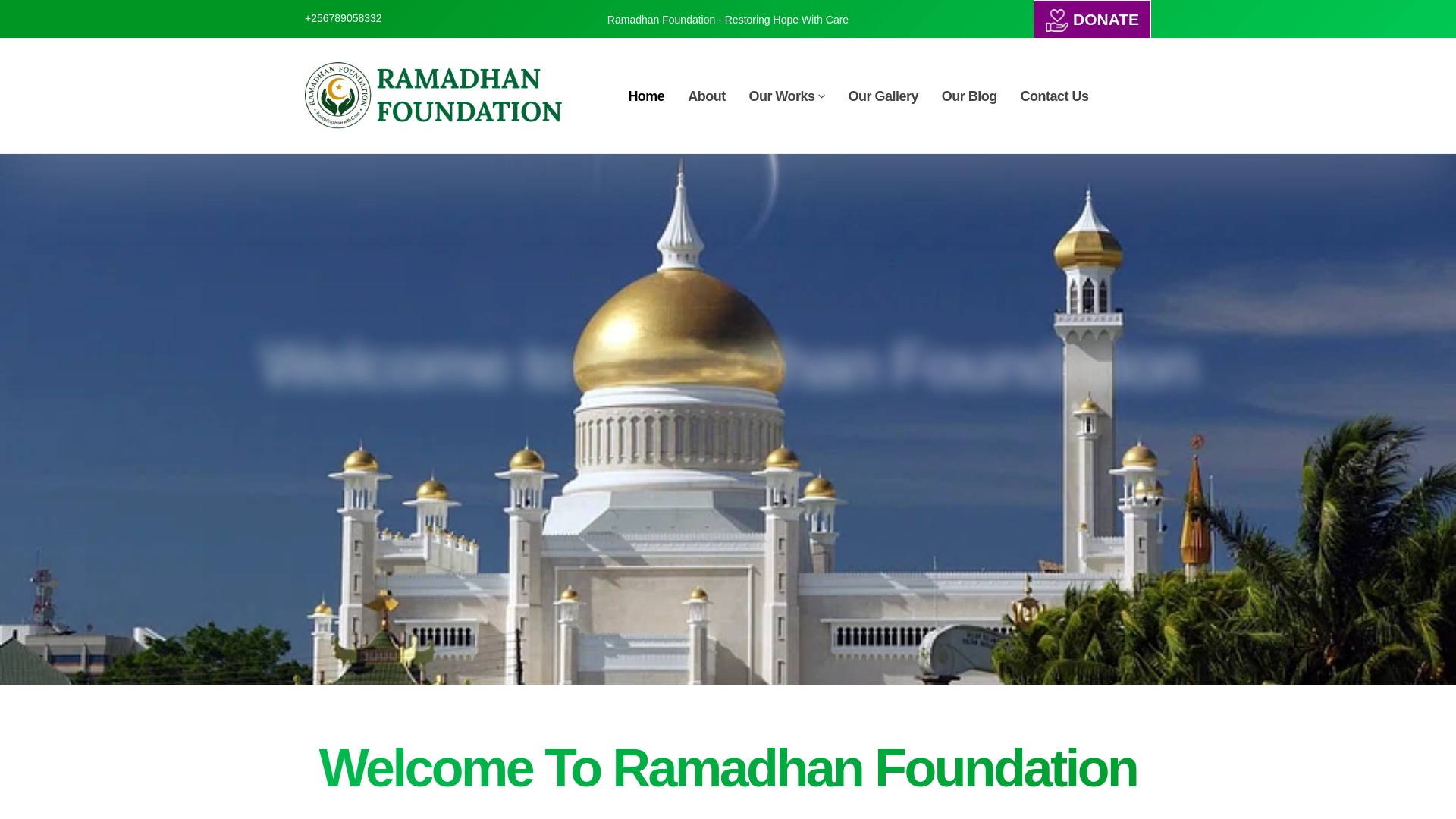 website screenshot of https://ramadhanfoundationug.org/