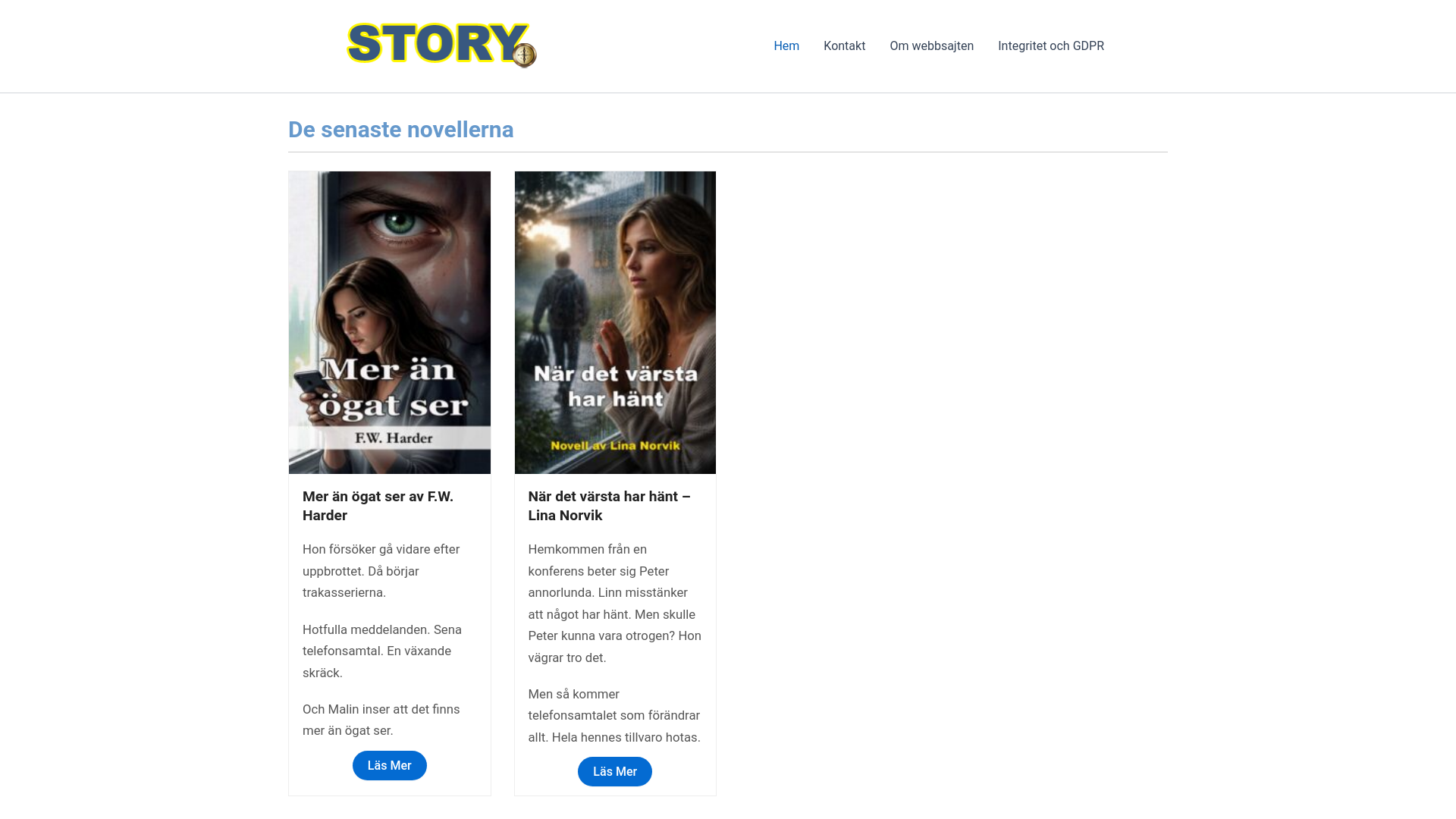 website screenshot of https://storykompassen.se